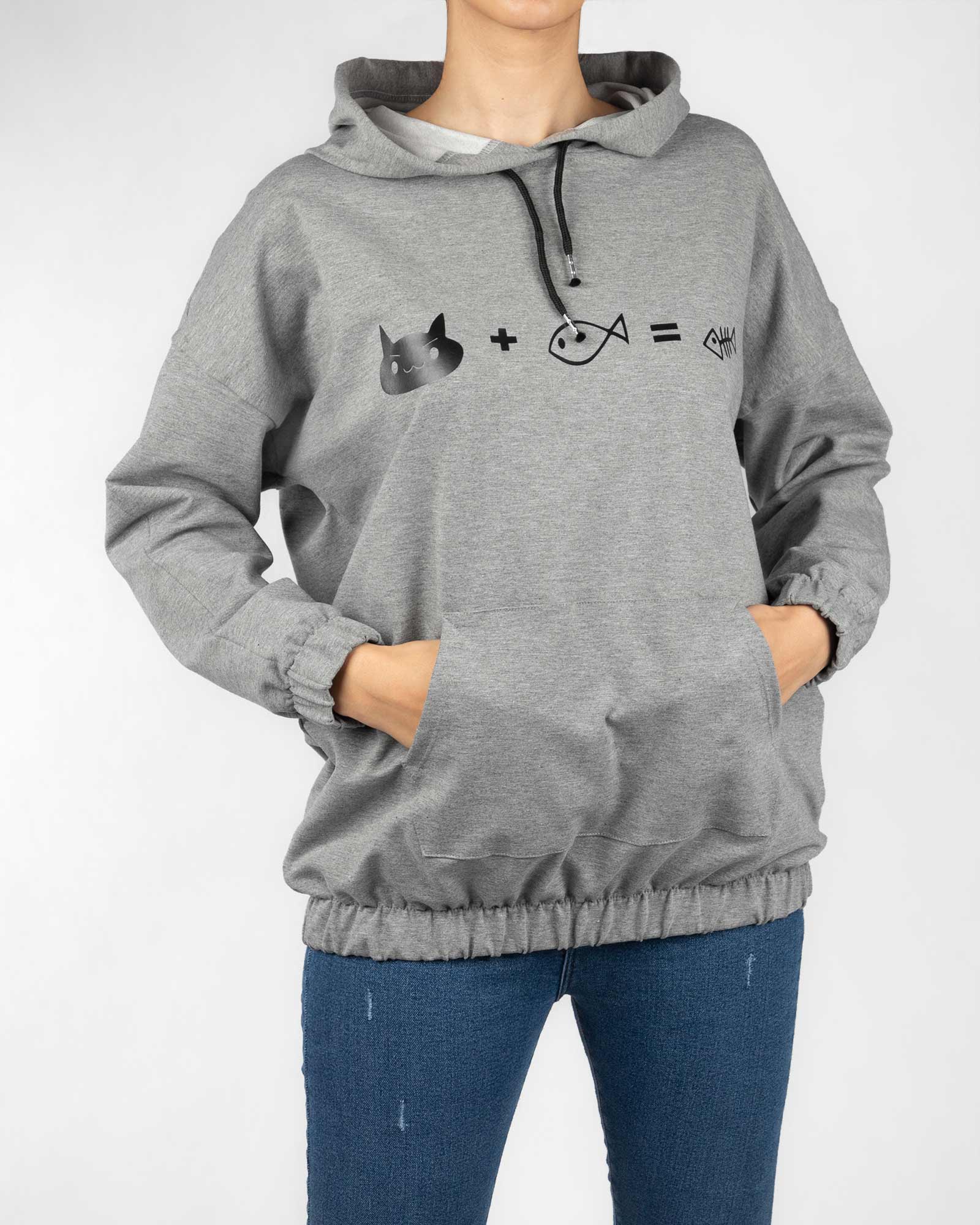 هودی دخترانه 160007- ملانژ- روبرو