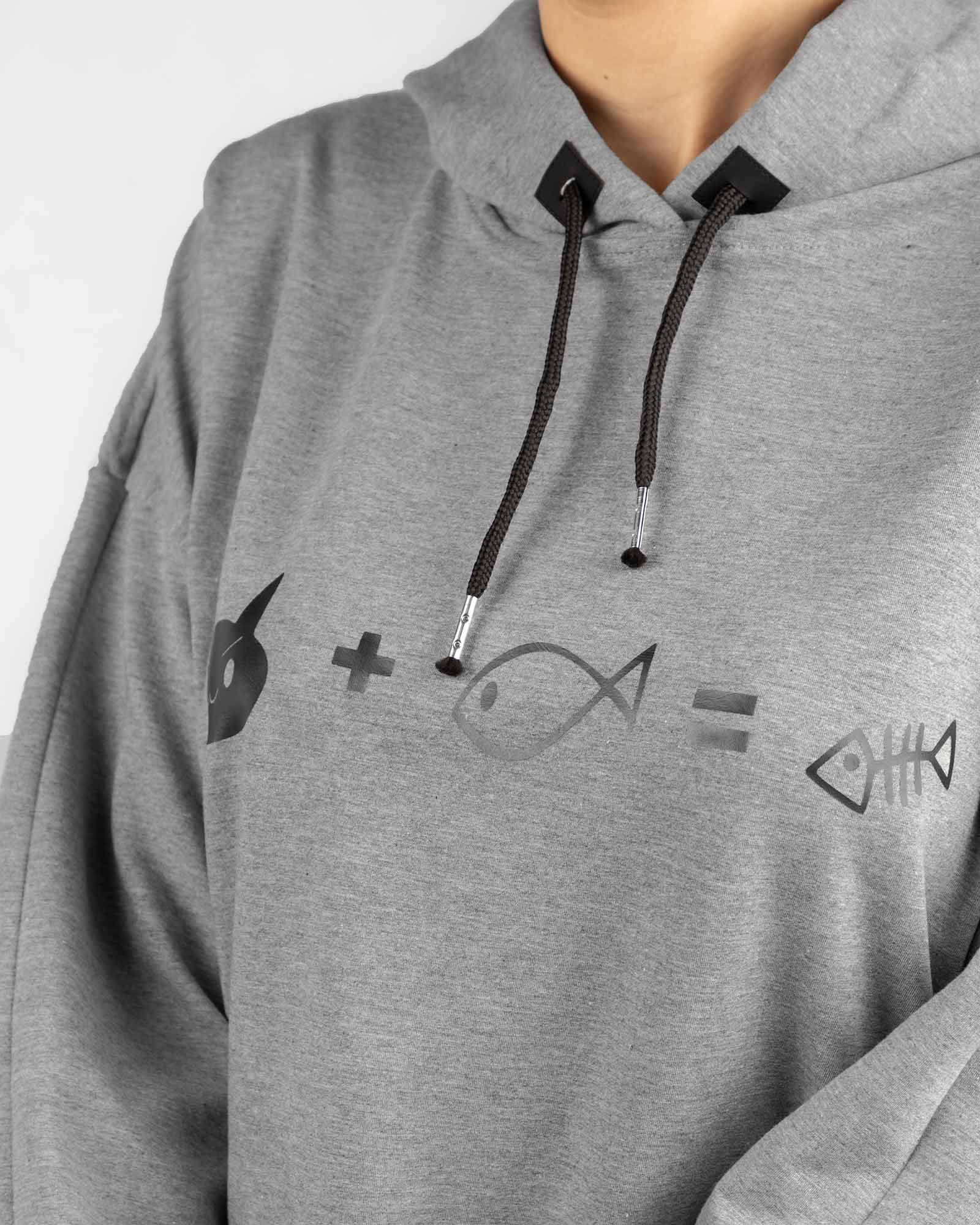 هودی دخترانه 160007- ملانژ- نمای نزدیک