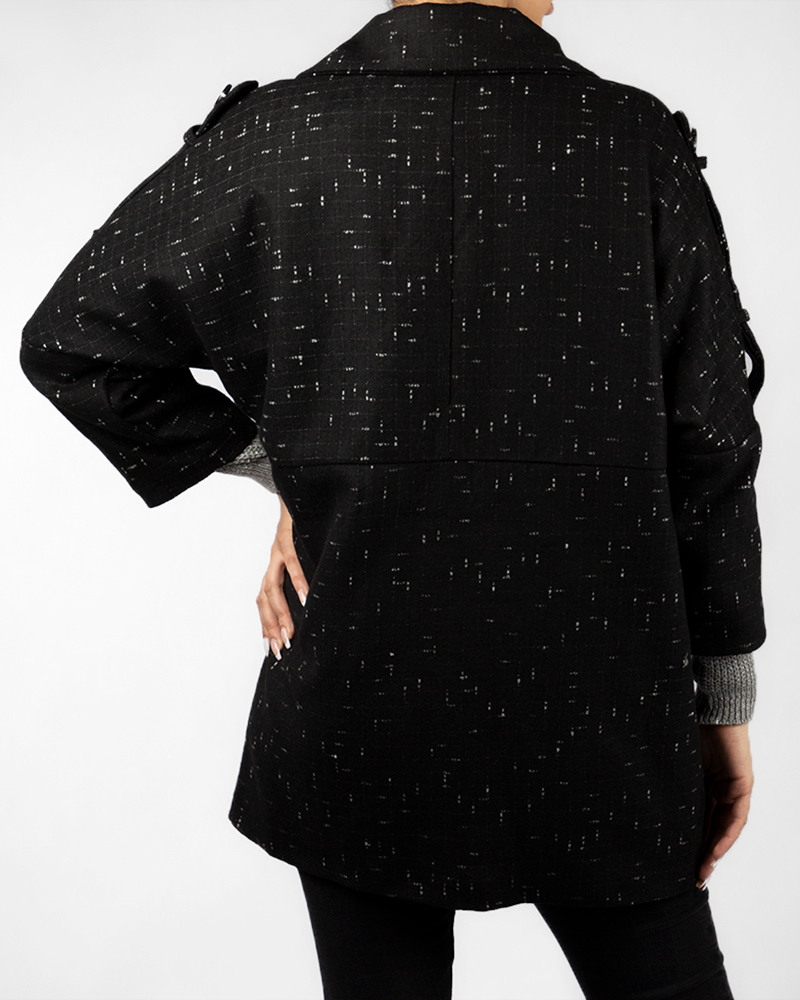 پالتو زنانه 170024- مشکی- پشت