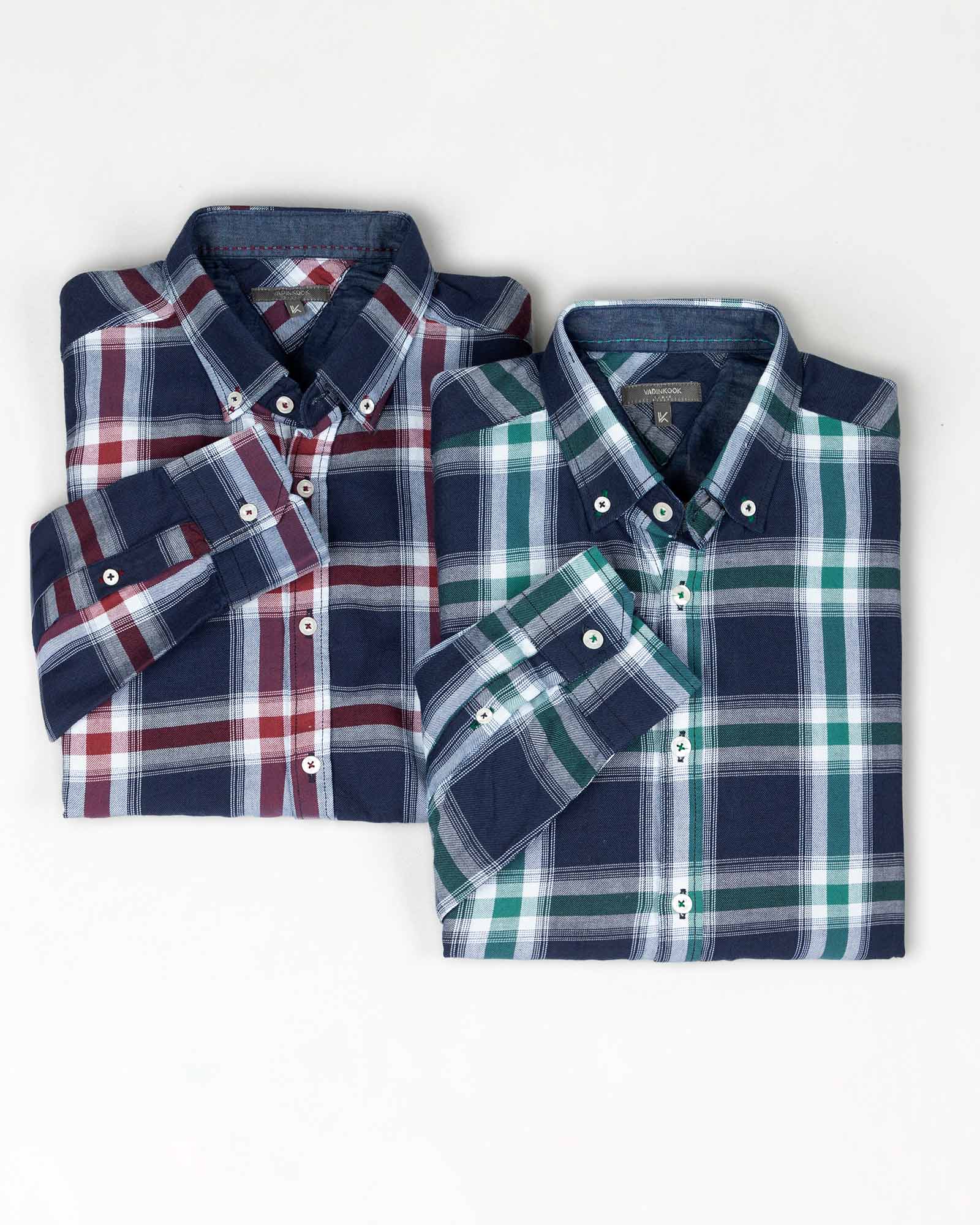 پیراهن مردانه چهارخانه-روبرو