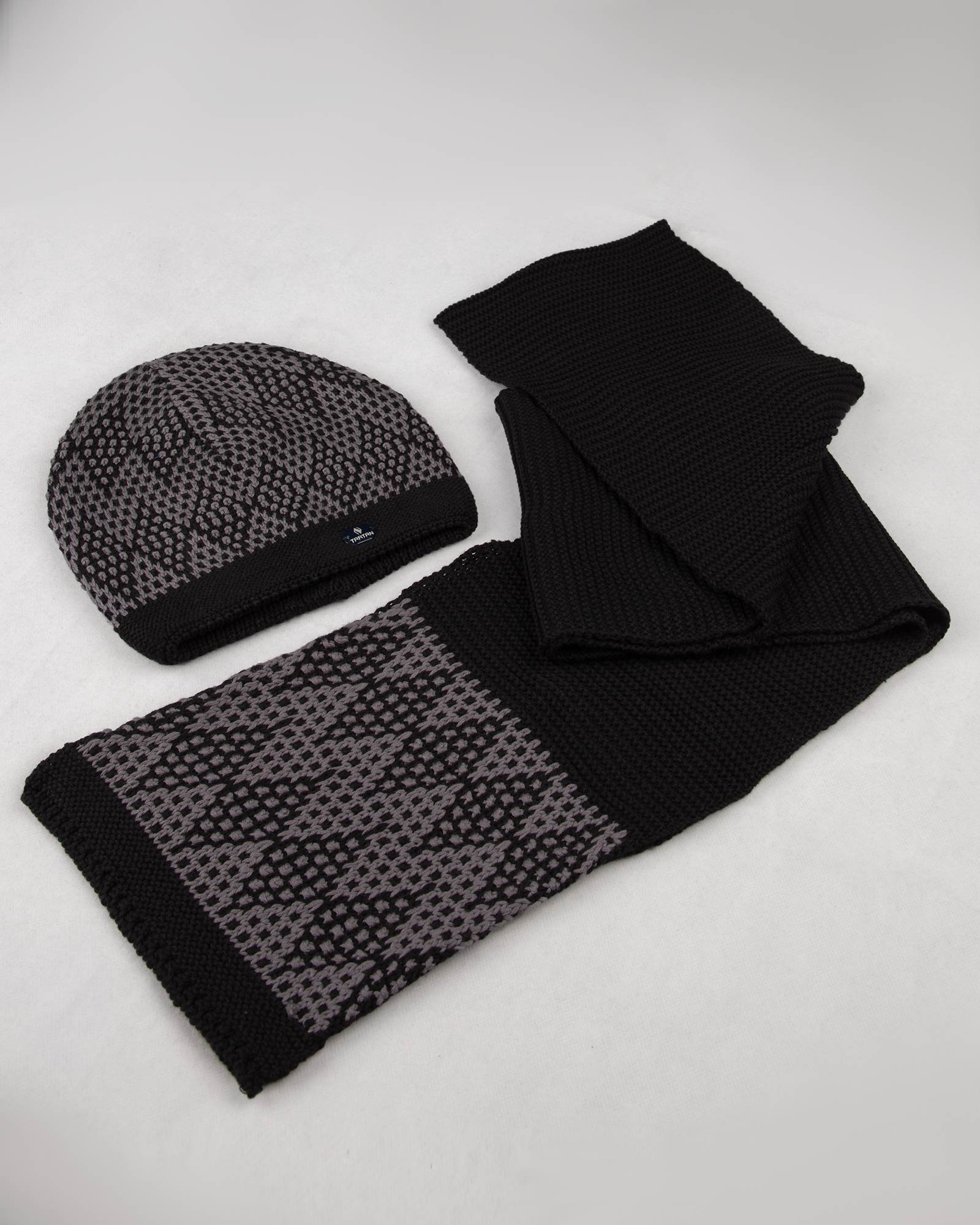 ست شال و کلاه - خاکستری تیره- ست