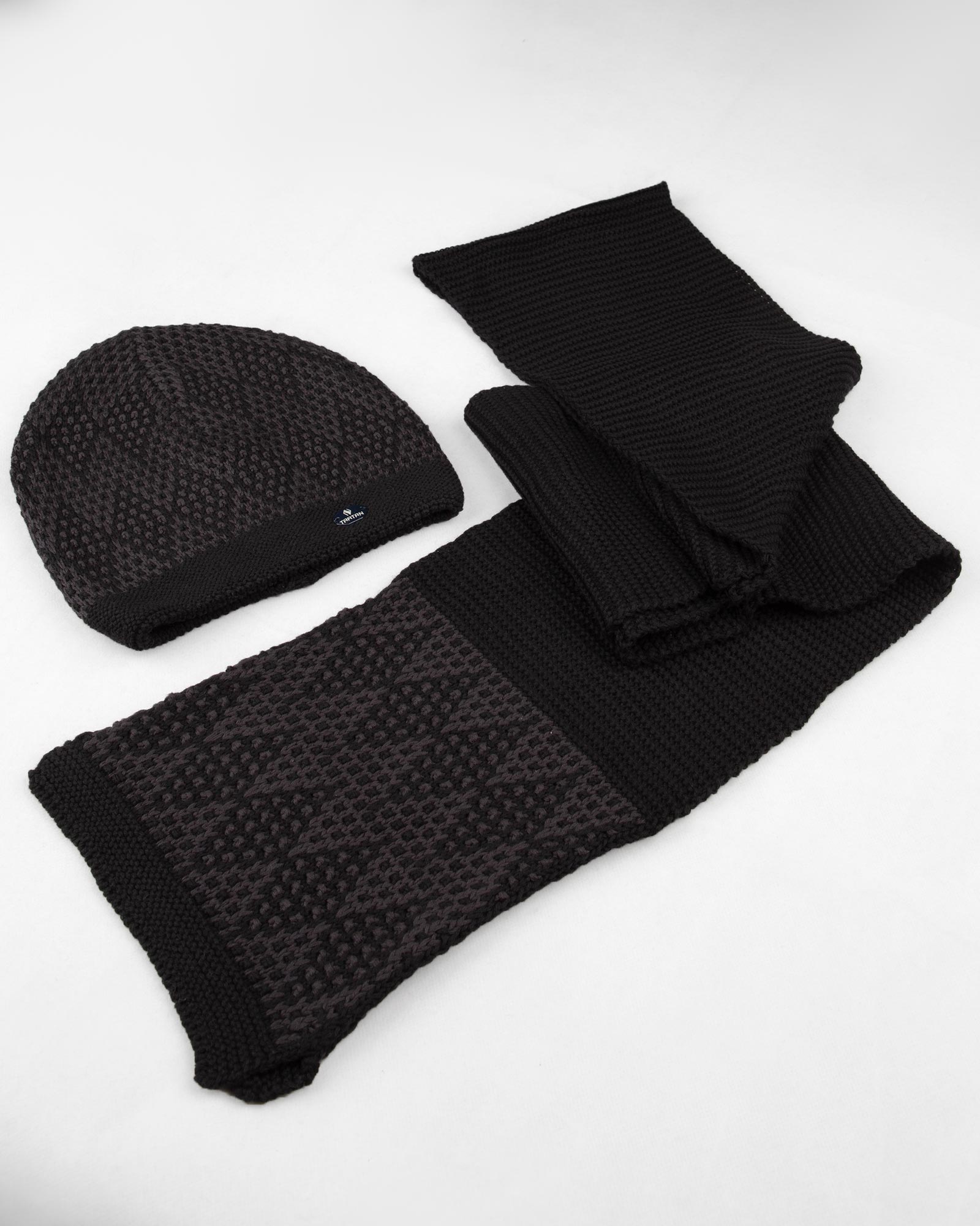 ست شال و کلاه - مشکی- ست