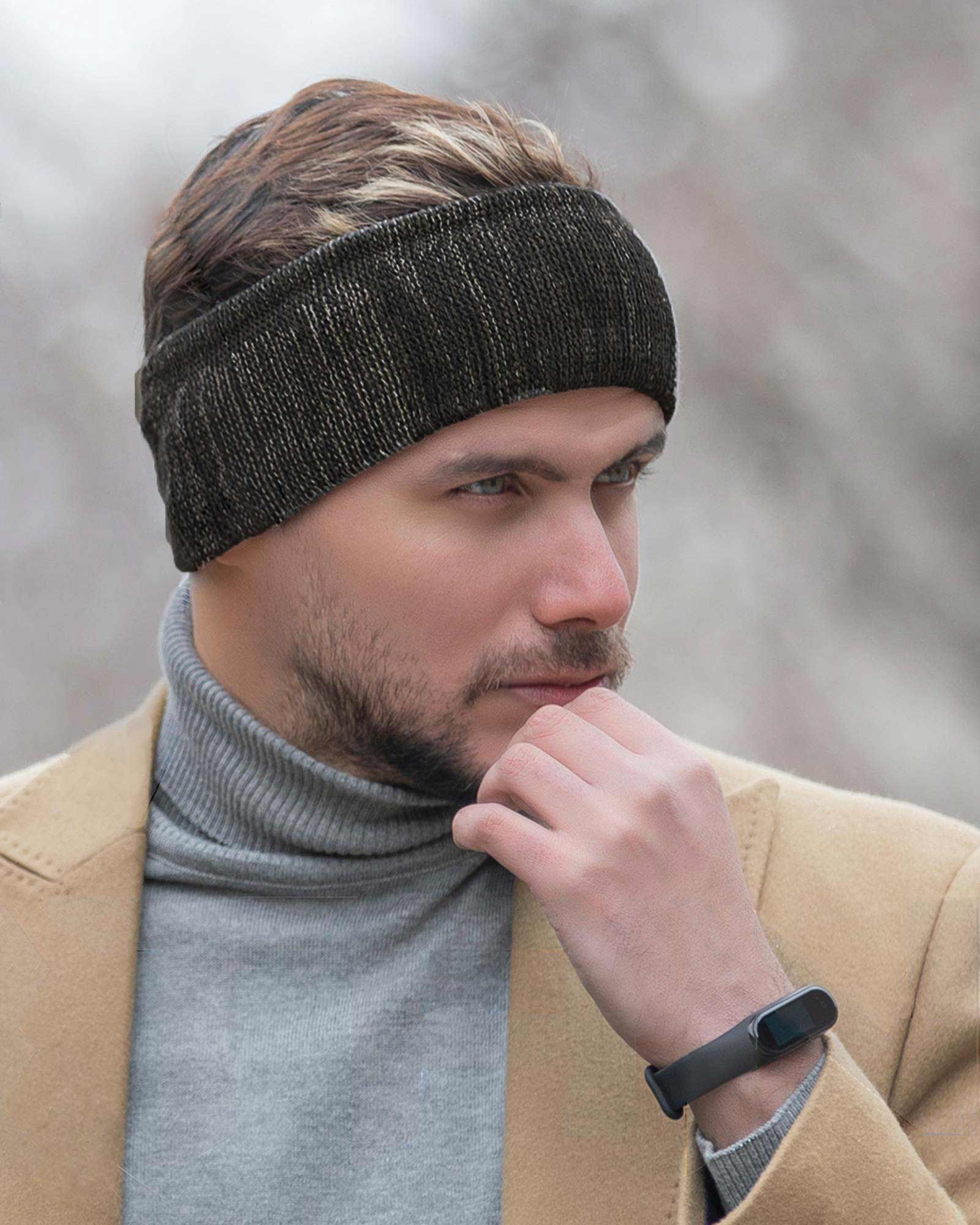 هدبند بافت - یشمی پررنگ- روبرو