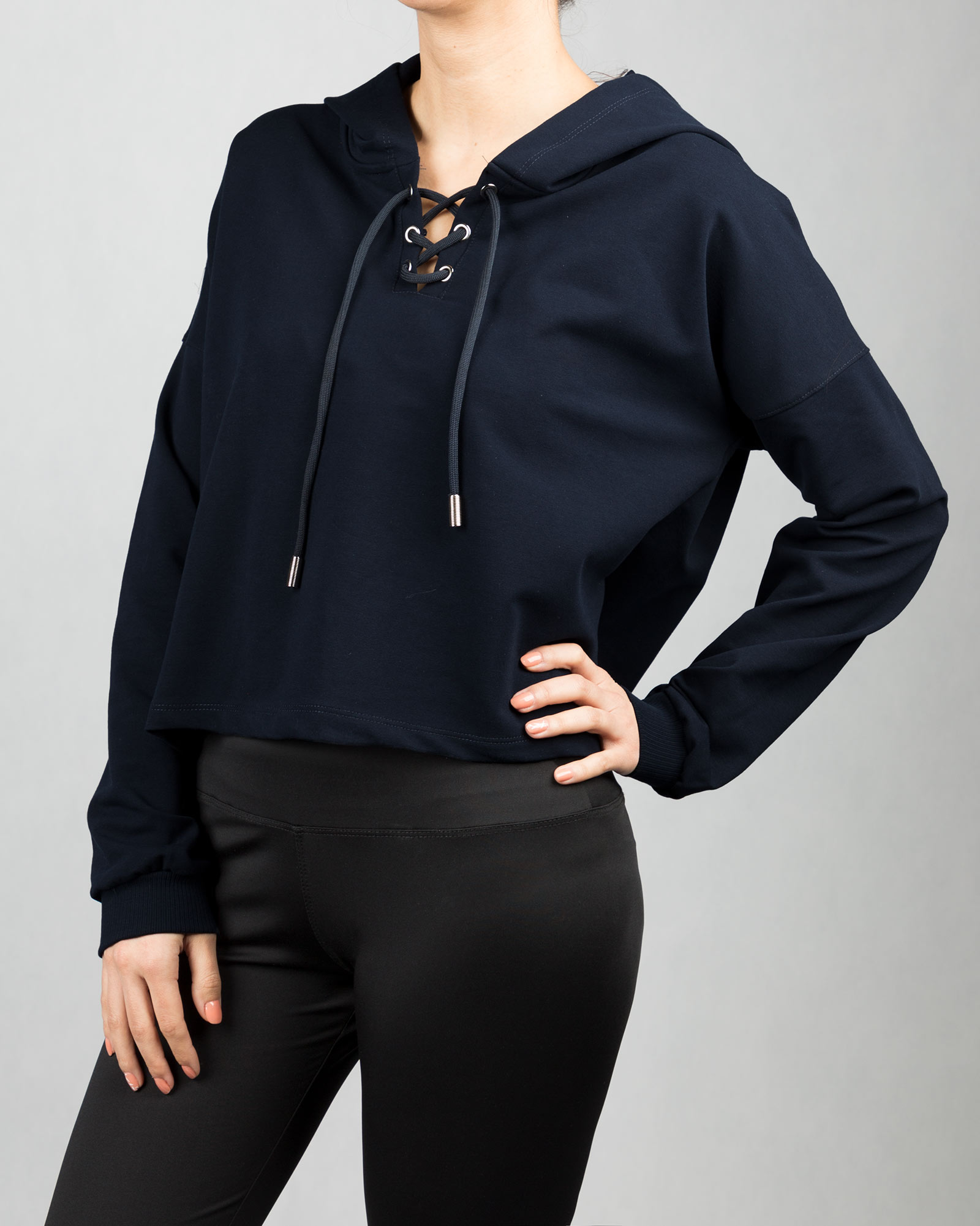 هودی زنانه 1198- سرمه ای تیره (4)