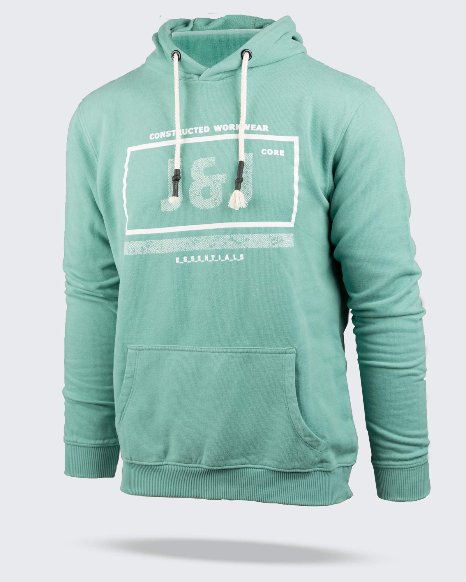 هودی مردانه 98120- سبزآبی روشن- روبرو