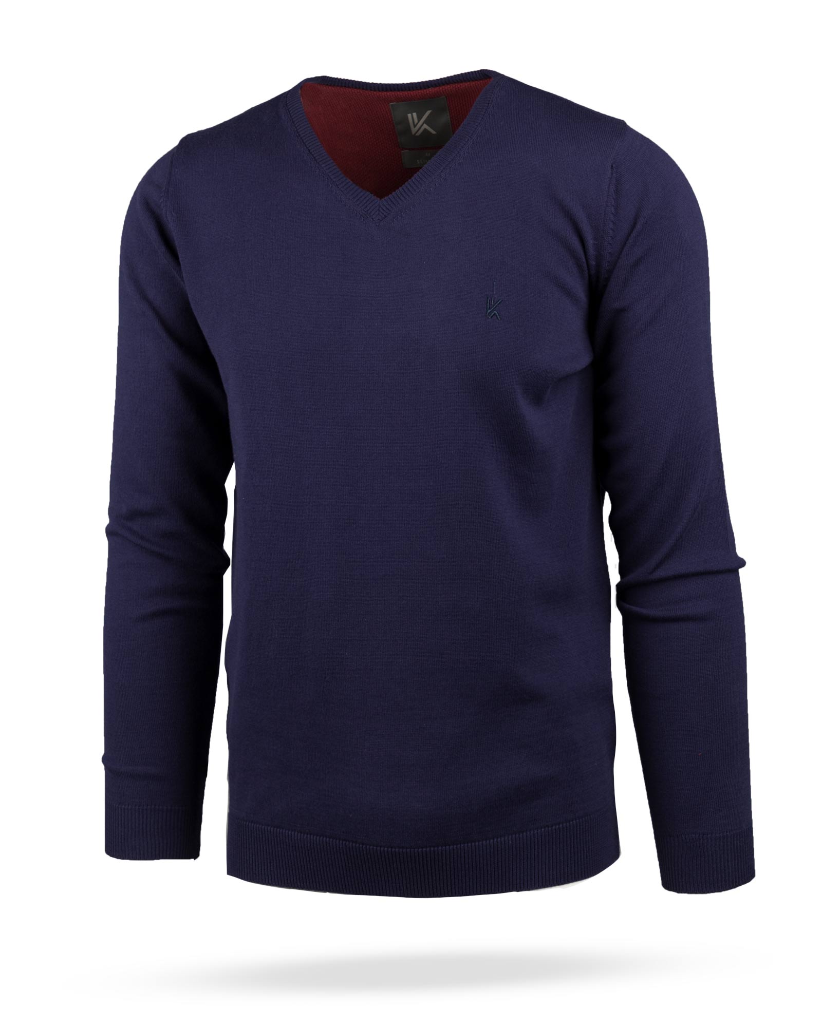 پلیور بافت مردانه 987- آبی بنفش تیره- روبرو