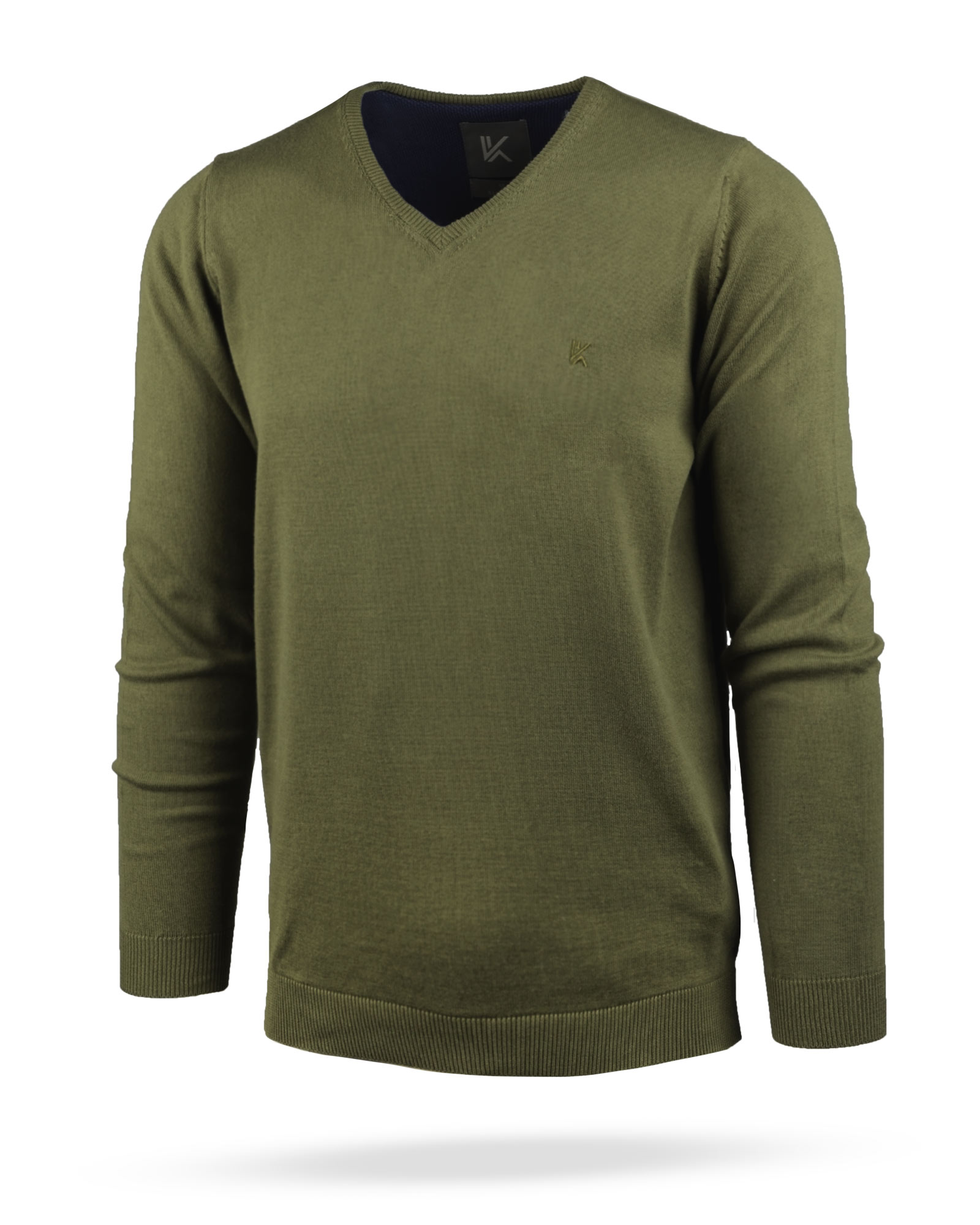 پلیور بافت مردانه 987- زیتونی- روبرو