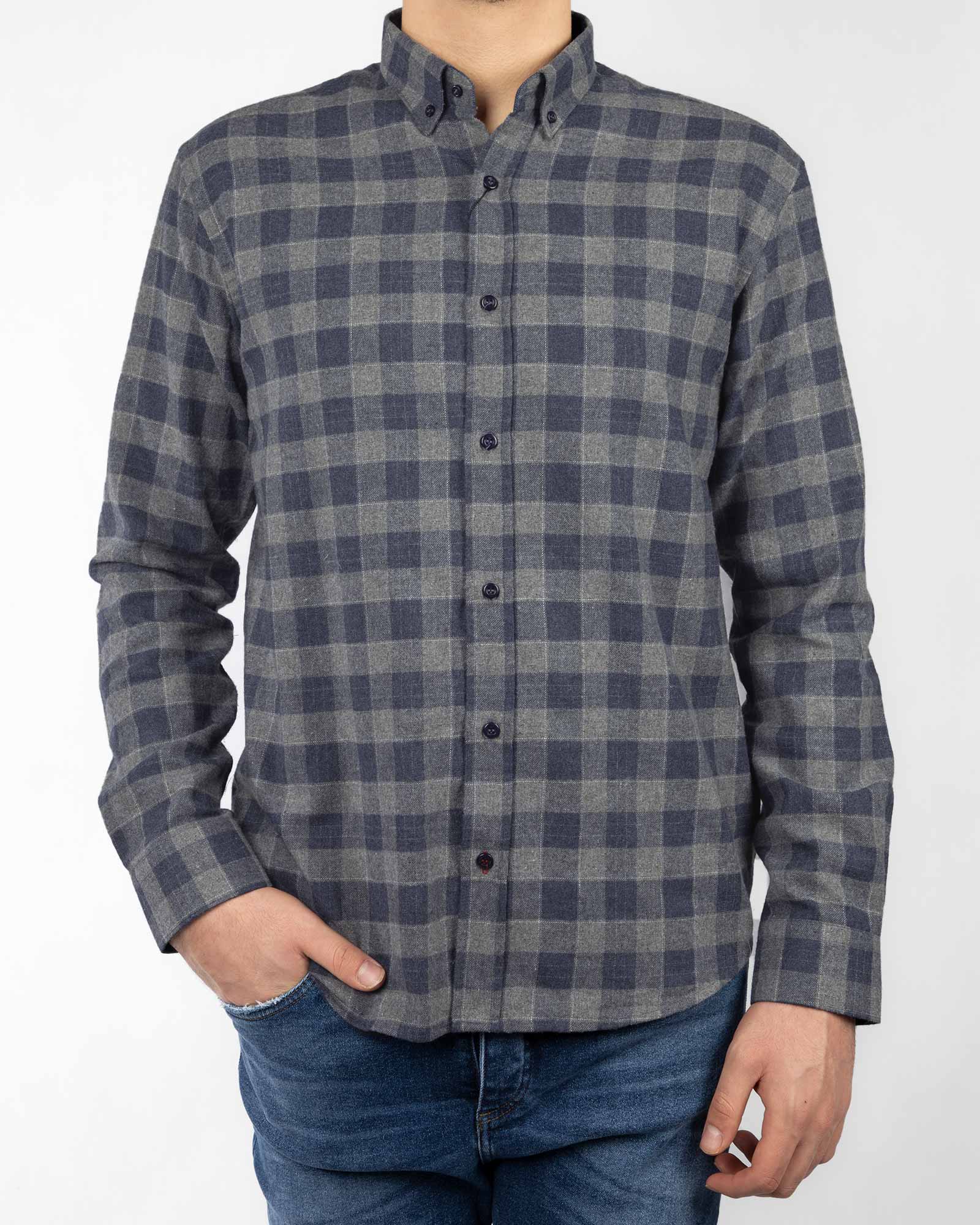 پیراهن مردانه پشمی VKSW99100- سرمه ای (7)