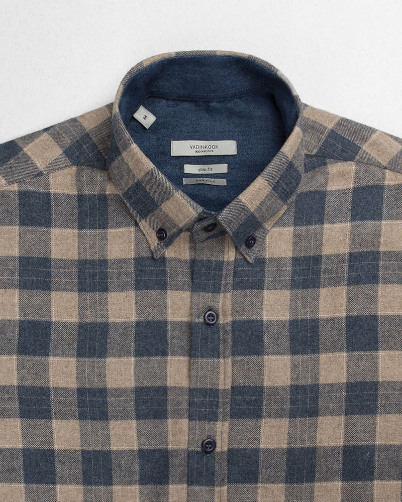 پیراهن-مردانه-پشمی-VKSW99100-قهوه-ای-1-