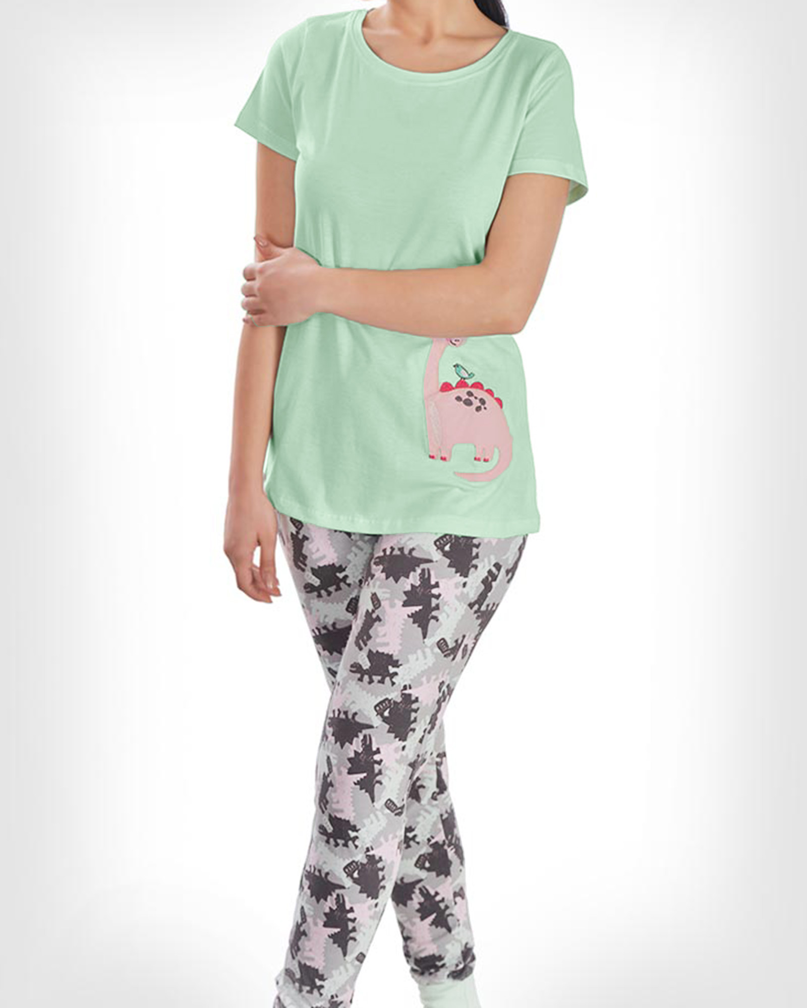 ست بلوز شلوار زنانه 0719- سبز زمردی (4)