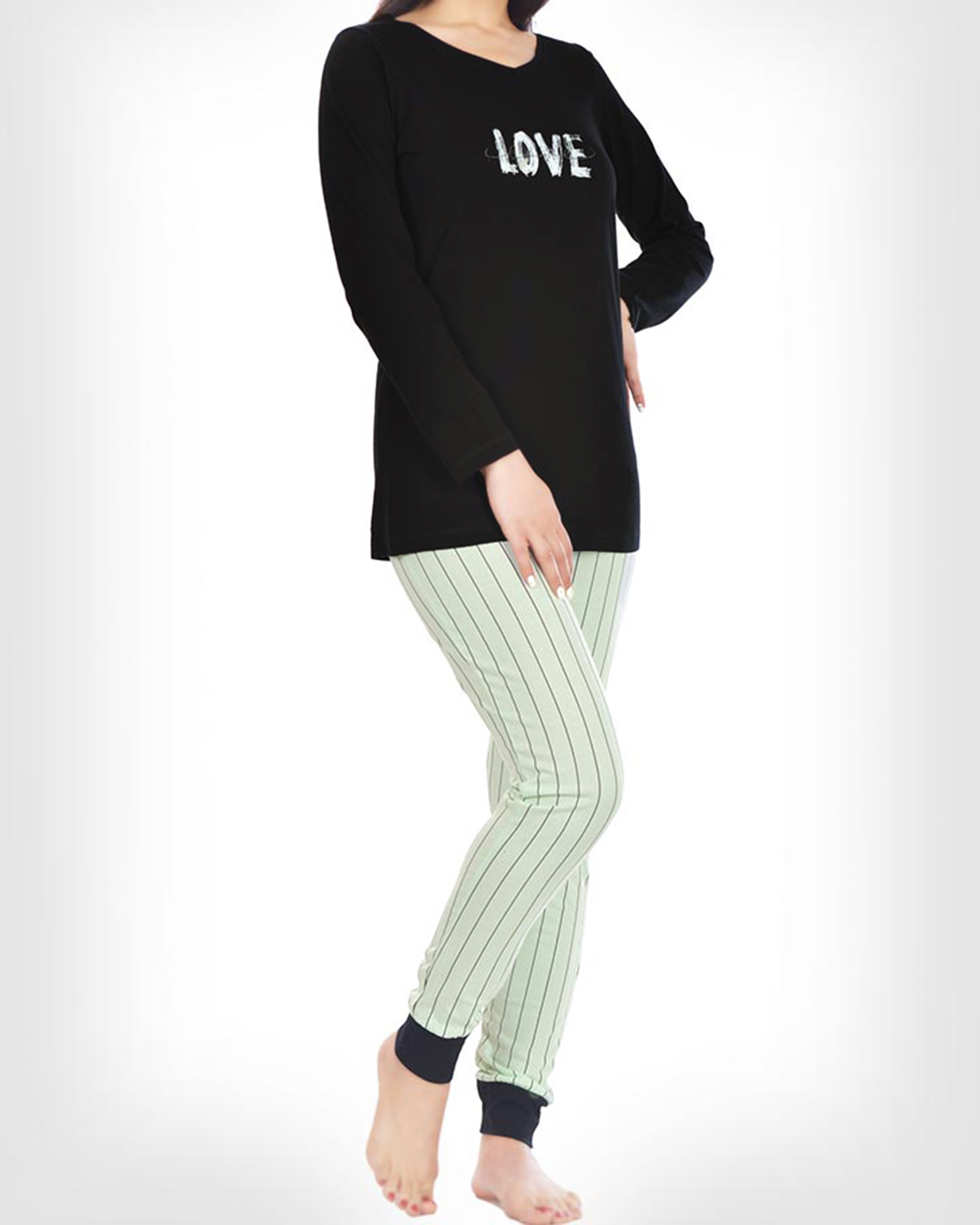 ست بلوز شلوار زنانه 0742- سبز زمردی (1)