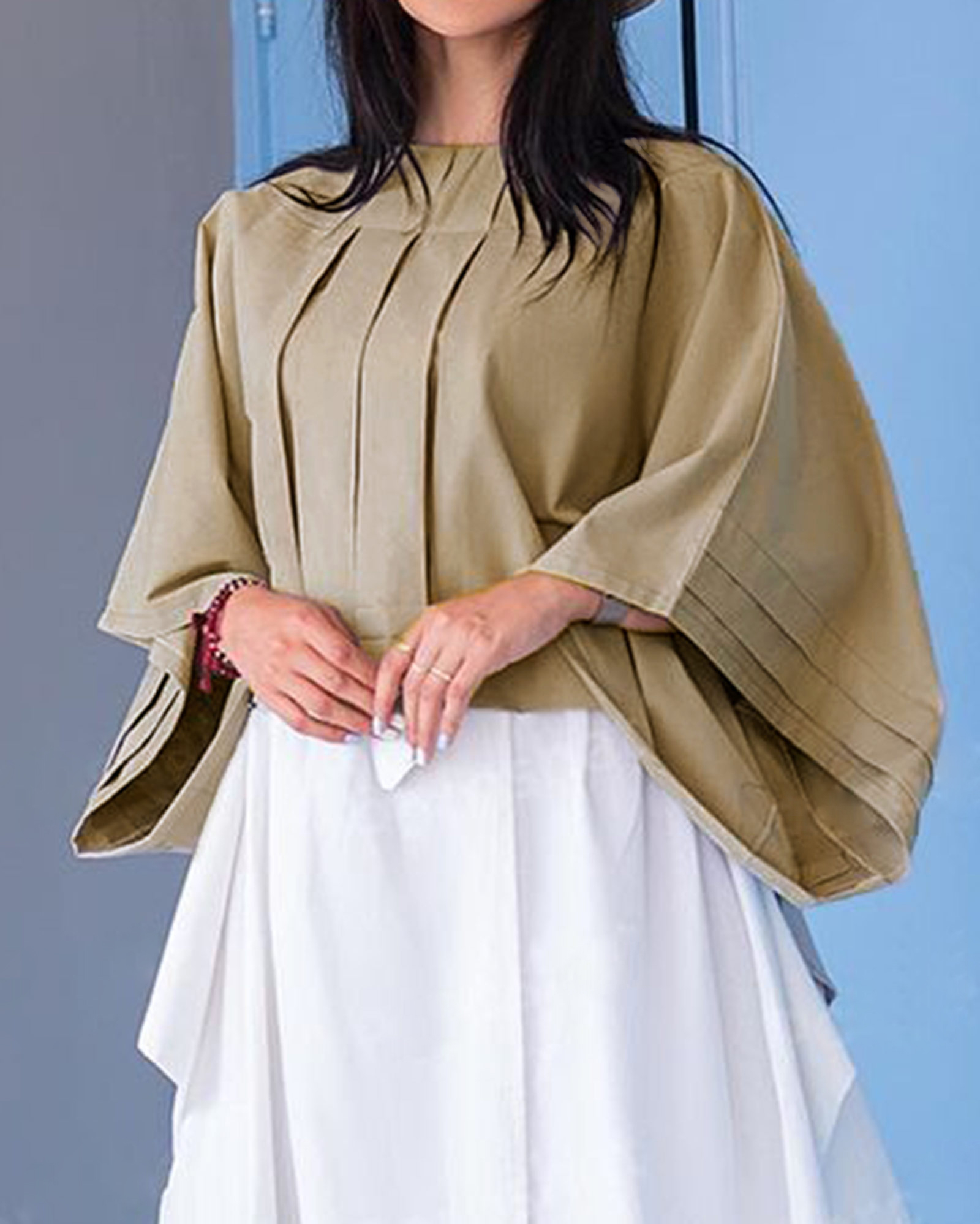 شومیز زنانه 030058- کرمی (2)