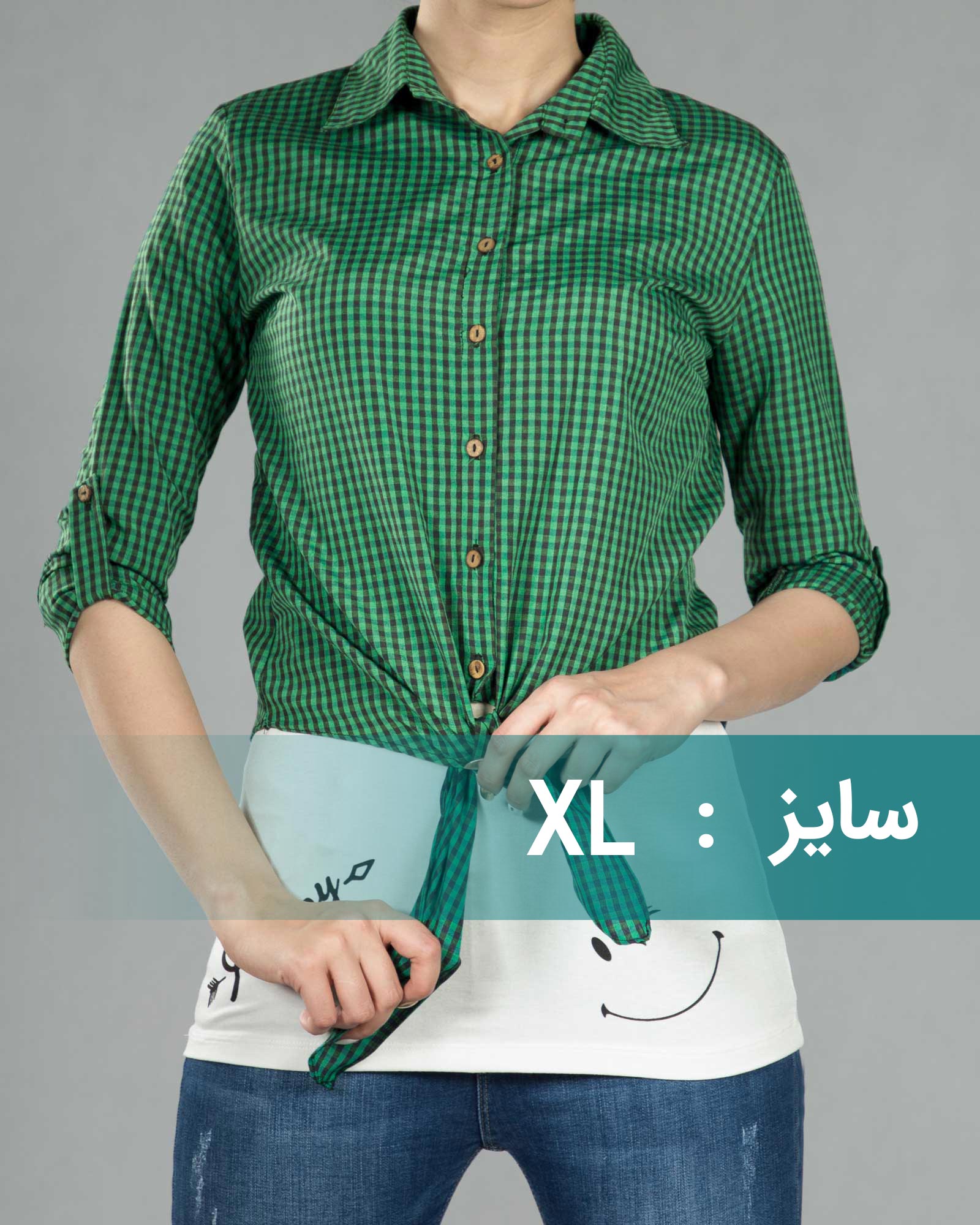 شومیز زنانه 21200S - سبز