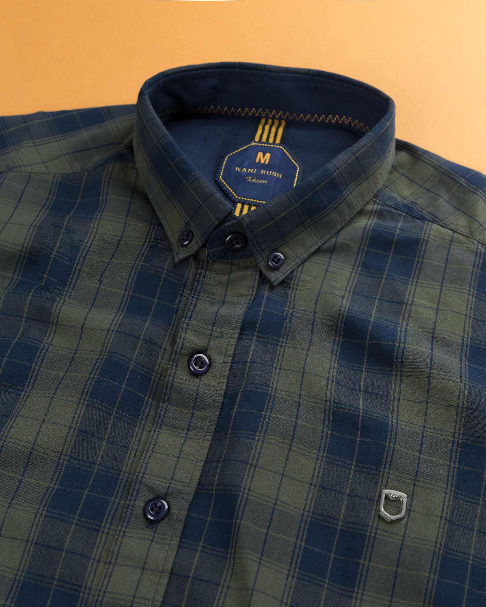 پیراهن مردانه 1306- زیتونی سیر (2)