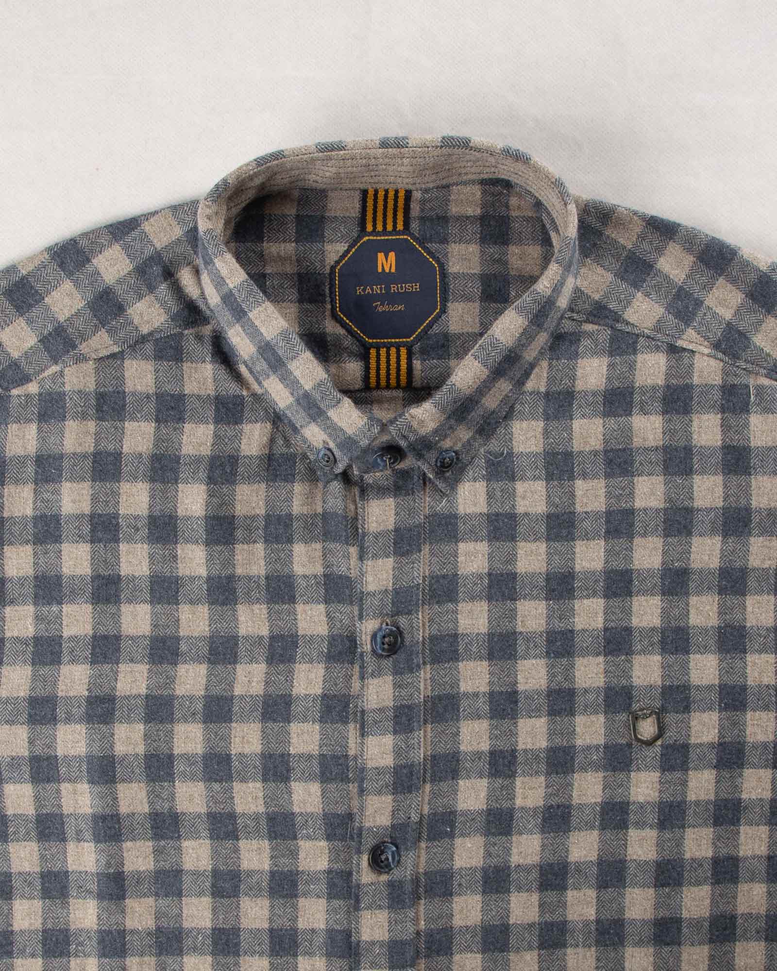 پیراهن مردانه پشمی 1333- سرمه ای تیره (2)