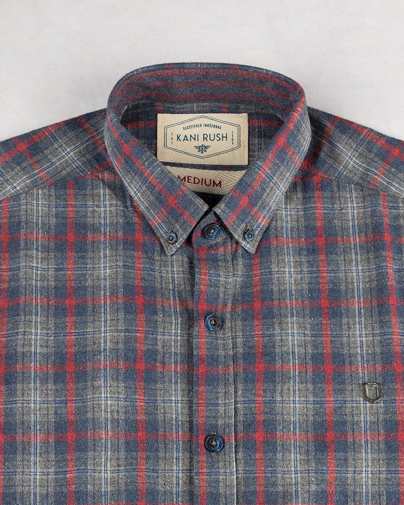 پیراهن مردانه پشمی 1348- سرمه ای تیره (2)