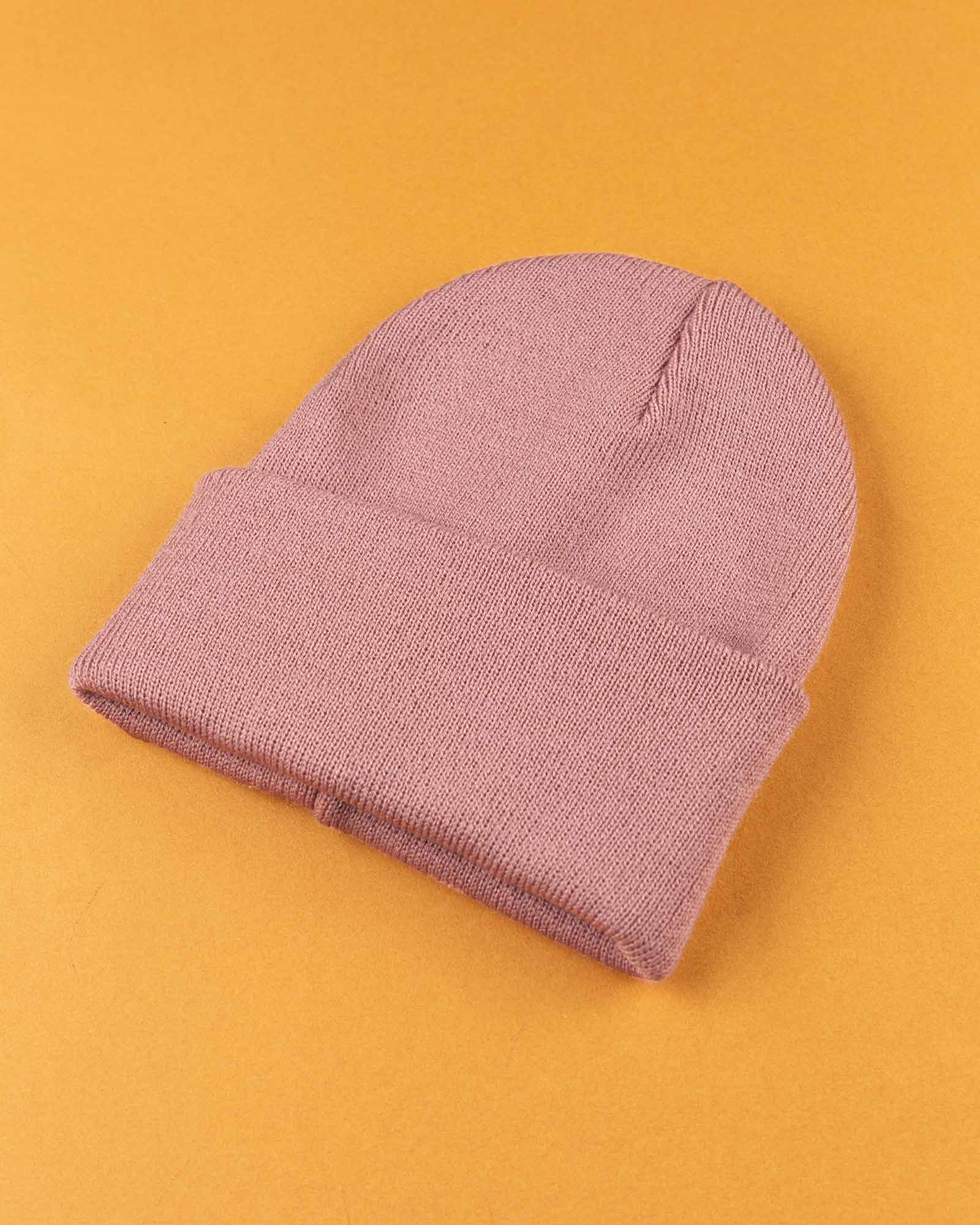 کلاه بافت zk55- صورتی کثیف (3)