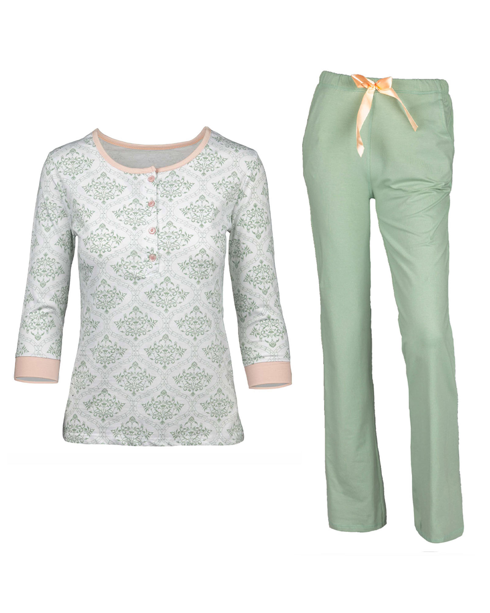 ست بلوز شلوار زنانه 0724- سبز زمردی (5)