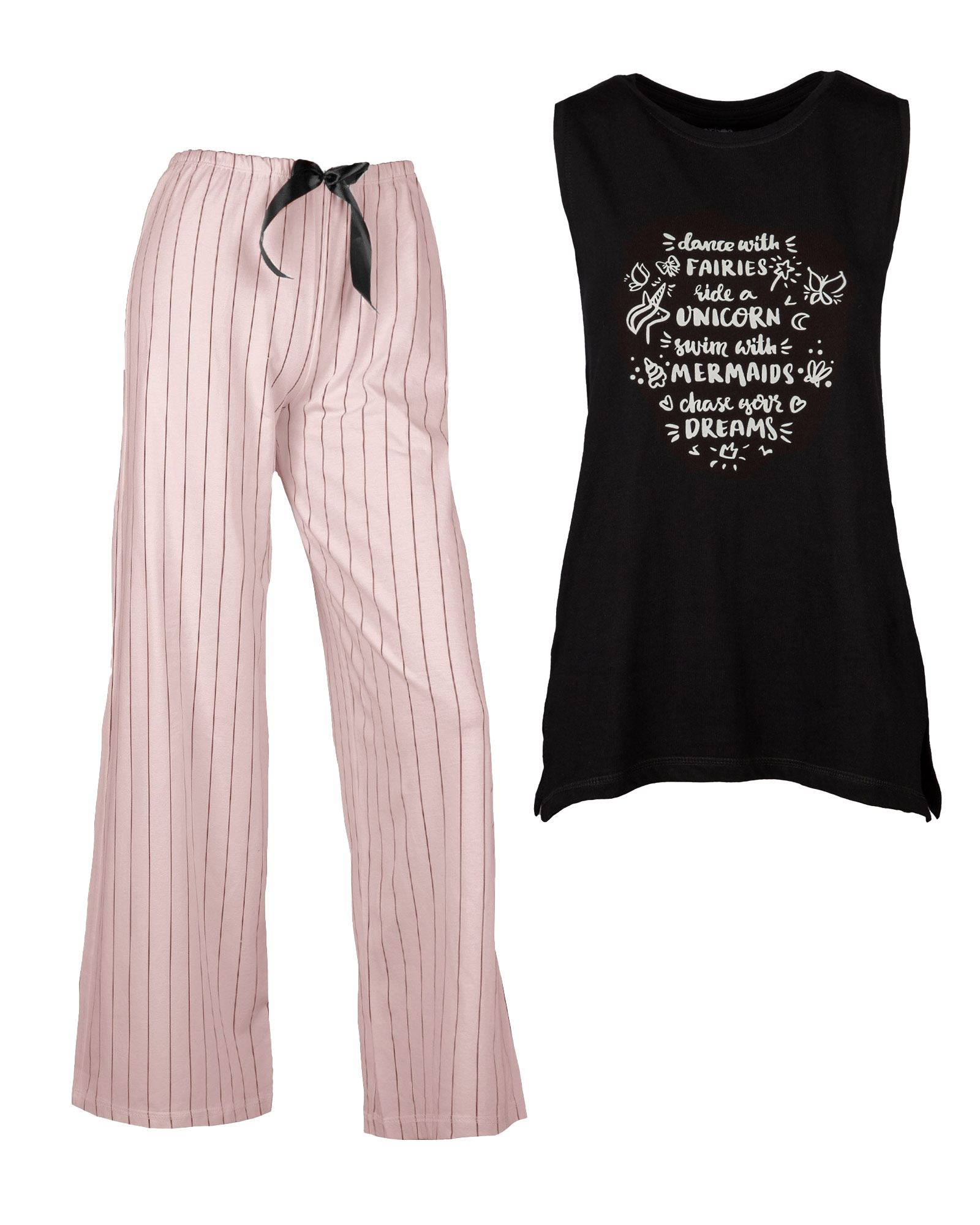 ست تاپ و دامن شلواری زنانه 0731- صورتی (1)