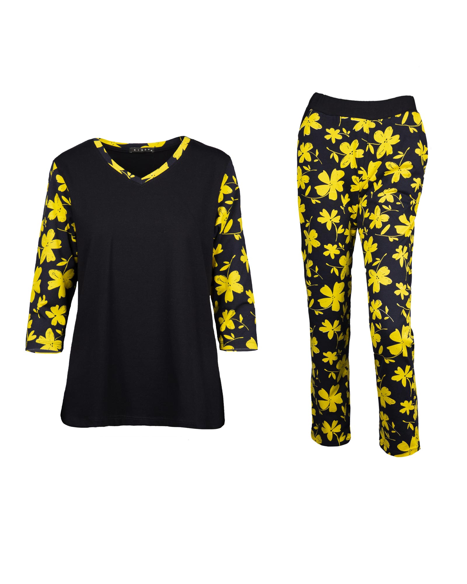 ست تیشرت و شلوار زنانه 12201221- زرد (15)