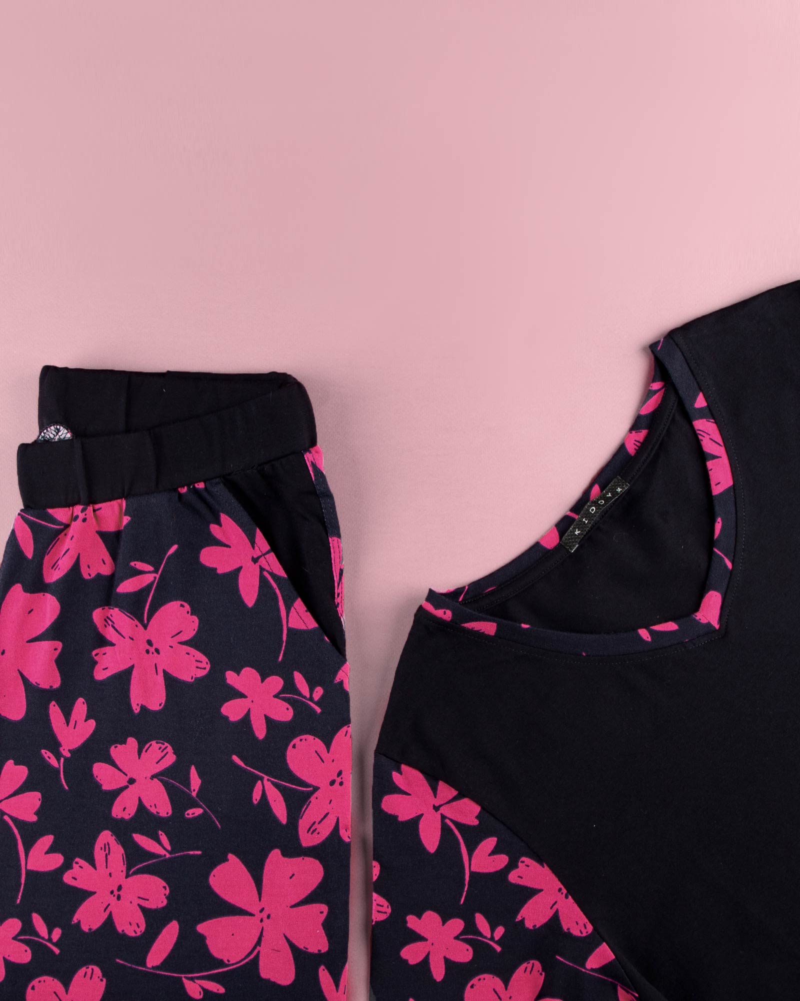 ست تیشرت و شلوار زنانه 12201221- سرخابی (11)