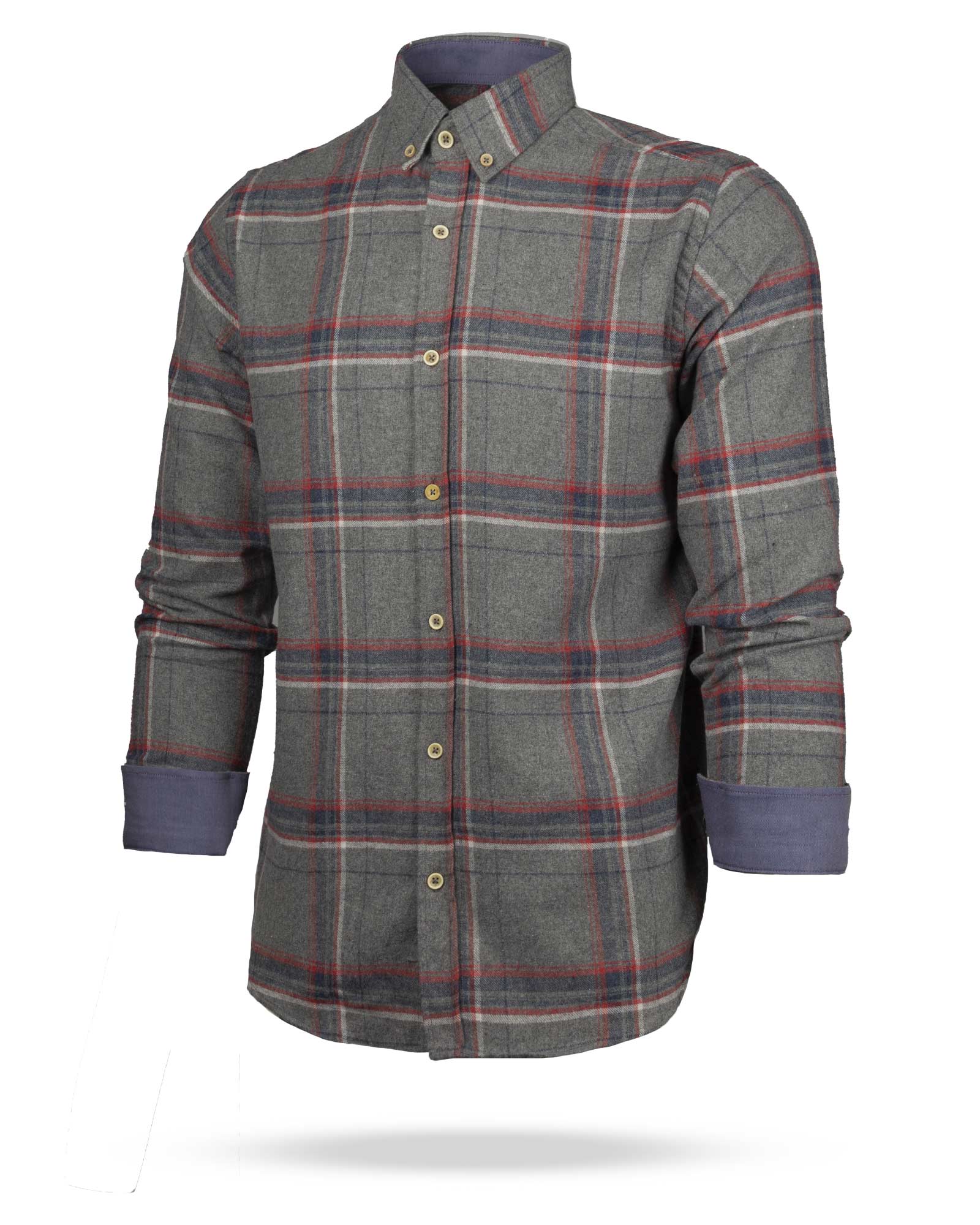 پیراهن مردانه پشمی VKRW99100- خاکستری (1)