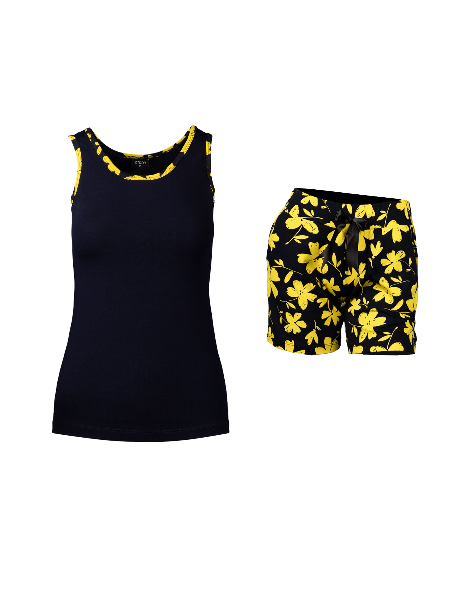 ست تاپ و شلوارک زنانه 1242- زرد (11)