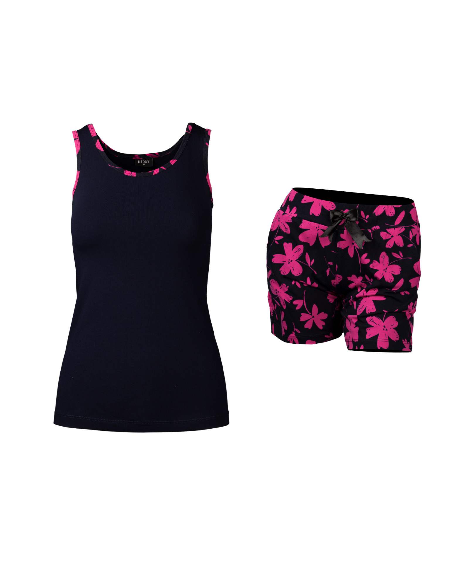 ست تاپ و شلوارک زنانه 1242- سرخابی (6)