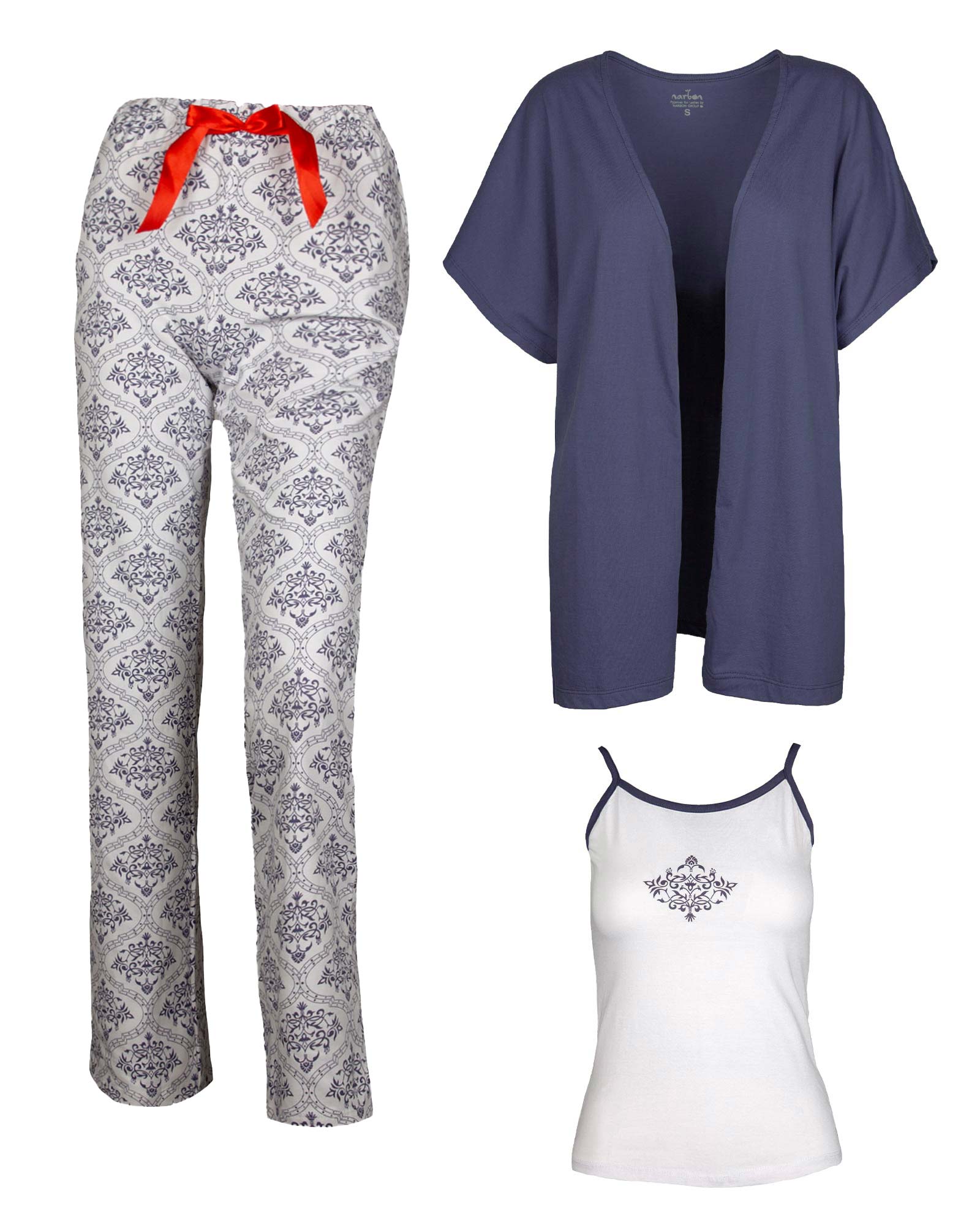 ست لباس راحتی 3 تکه 0725- آبی نفتی (3)