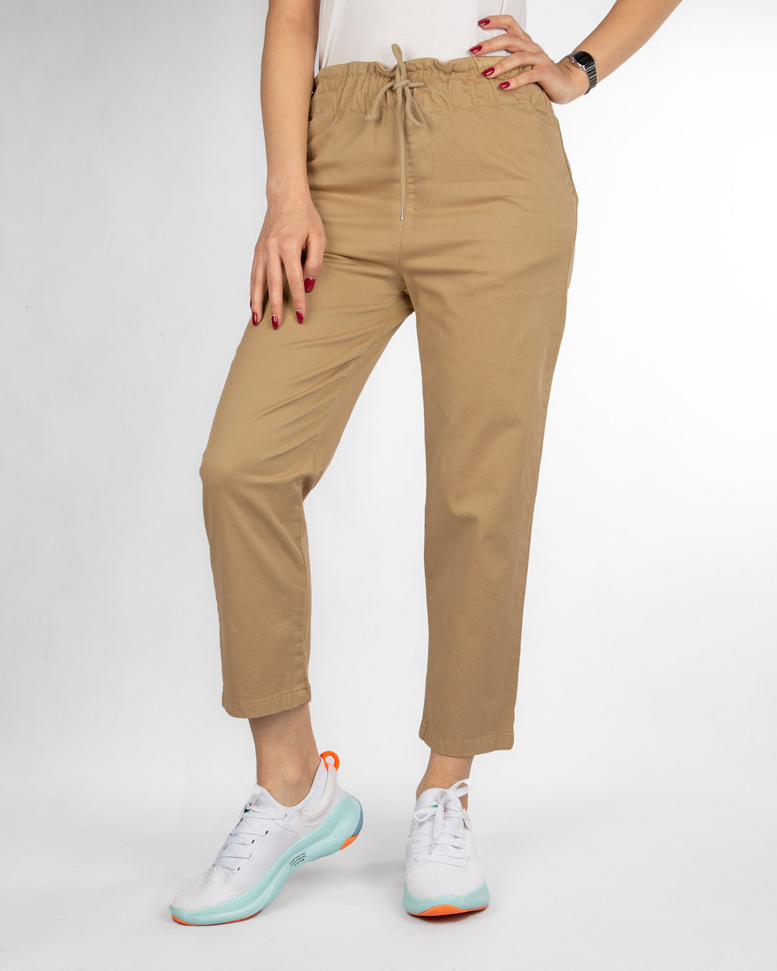 شلوار کتان زنانه vk99011 - کرمى