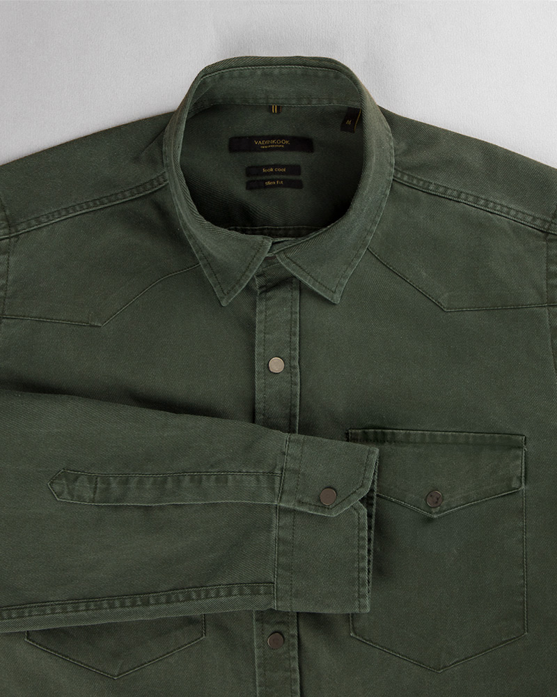 پیراهن مردانه VK991604- سبز تیره (3)
