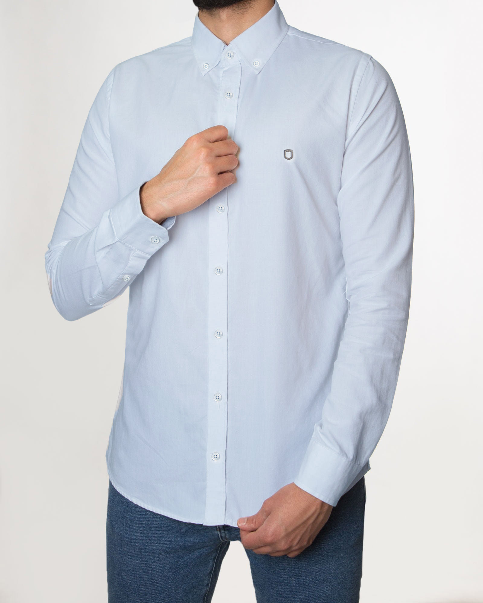 پیراهن نخی مردانه 1083- آبی یخی (7)
