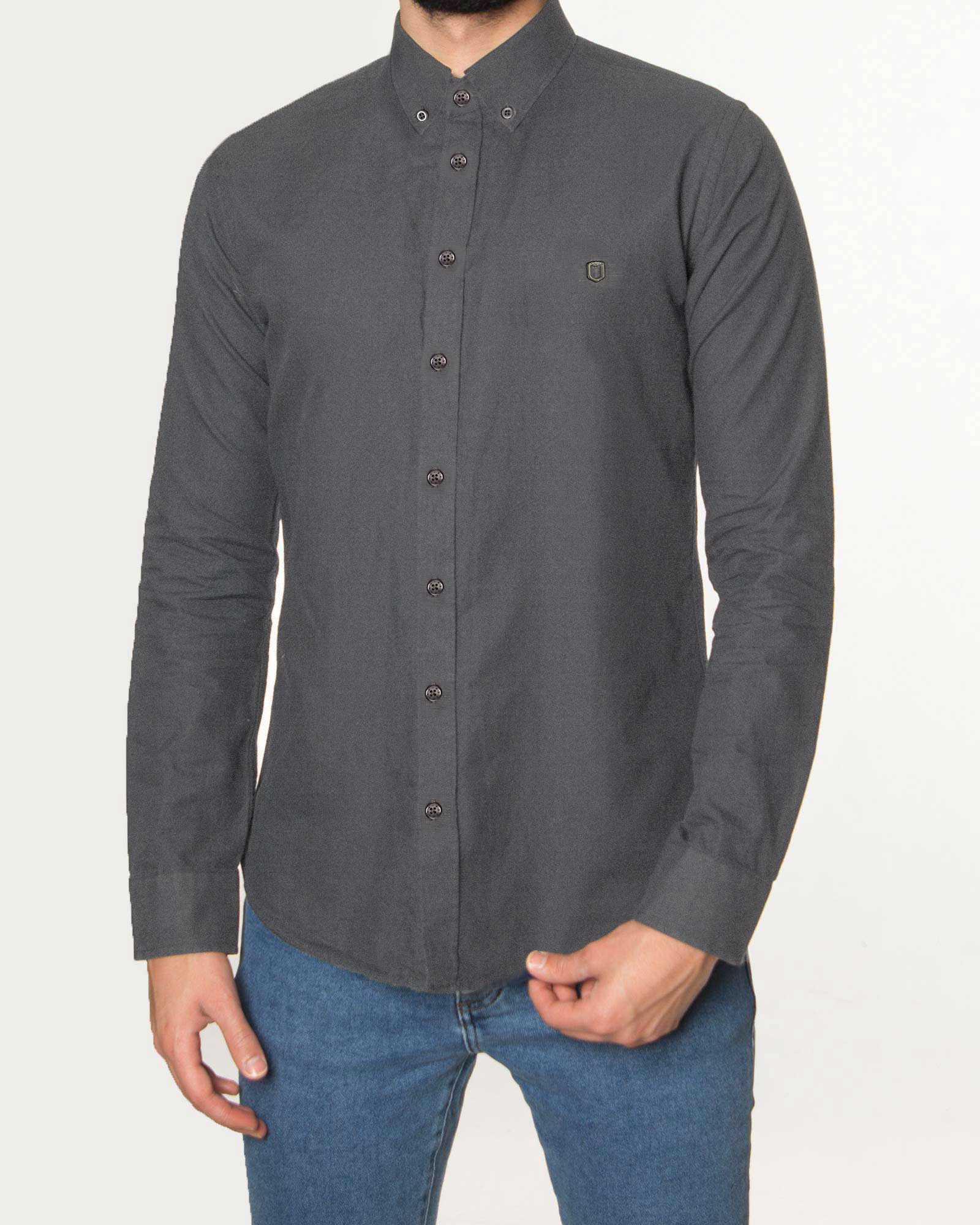 پیراهن نخی مردانه 1083- خاکستری (7)