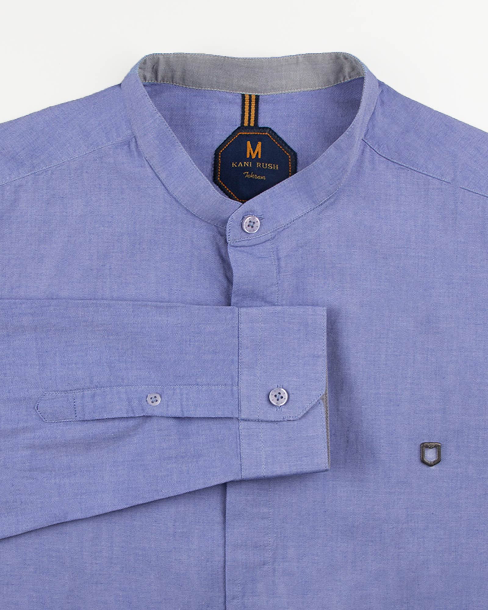 پیراهن نخی مردانه 1197- آبی بنفش (11)