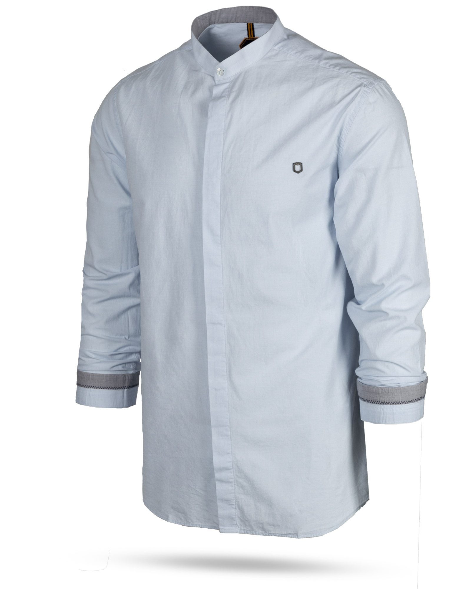 پیراهن نخی مردانه 1197- آبی یخی (2)