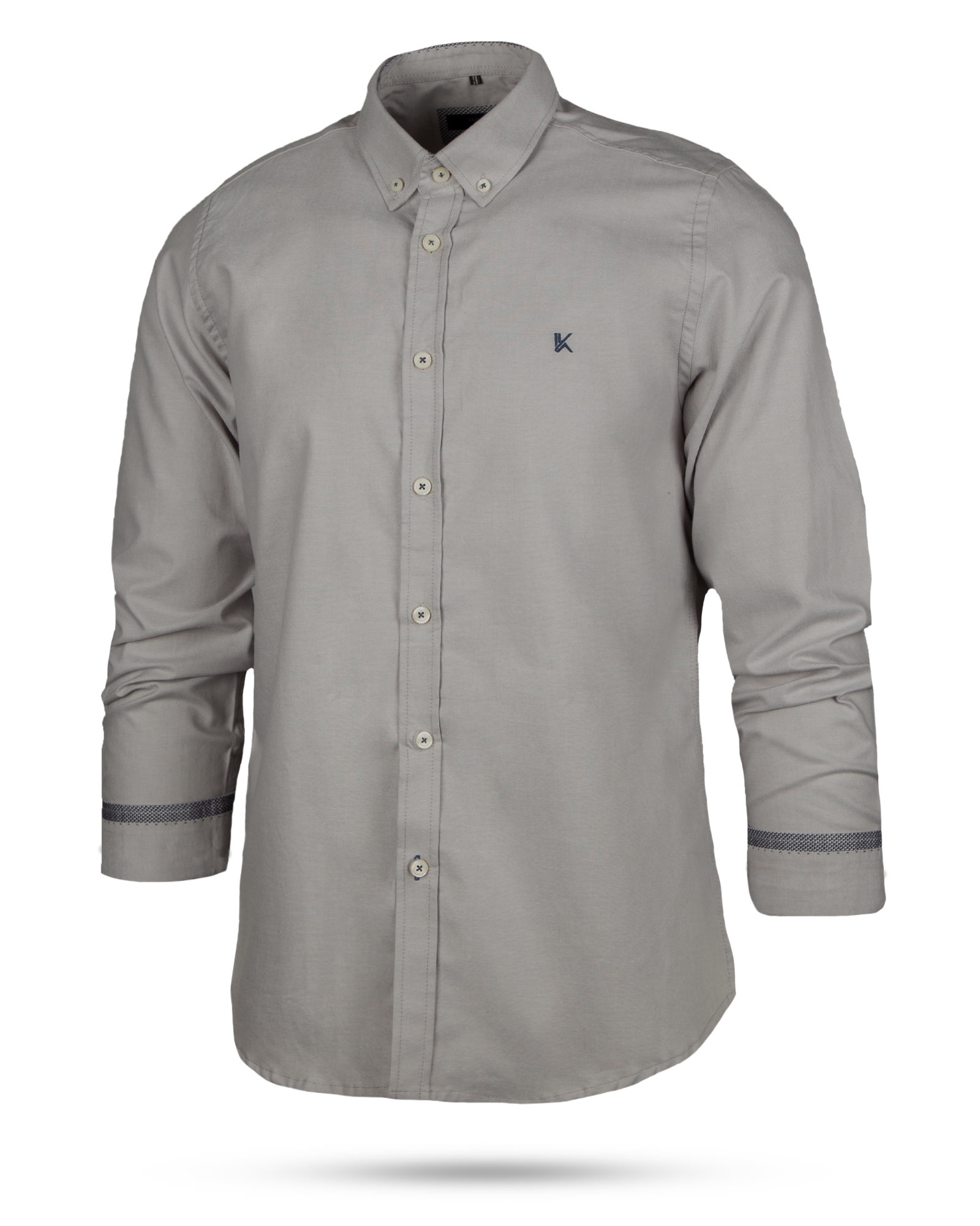 پیراهن نخی مردانه VK9914- طوسی کمرنگ (2)