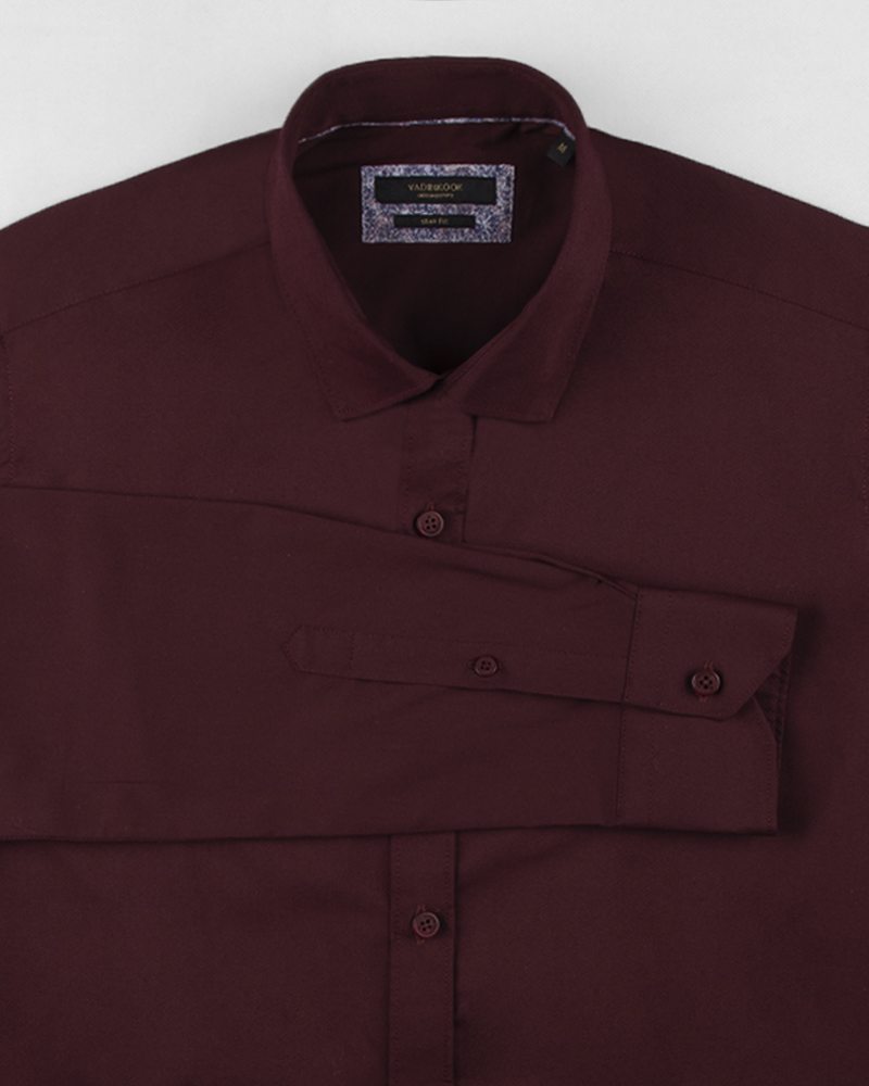 پیراهن کتان مردانه VK9915-عنابی (1)