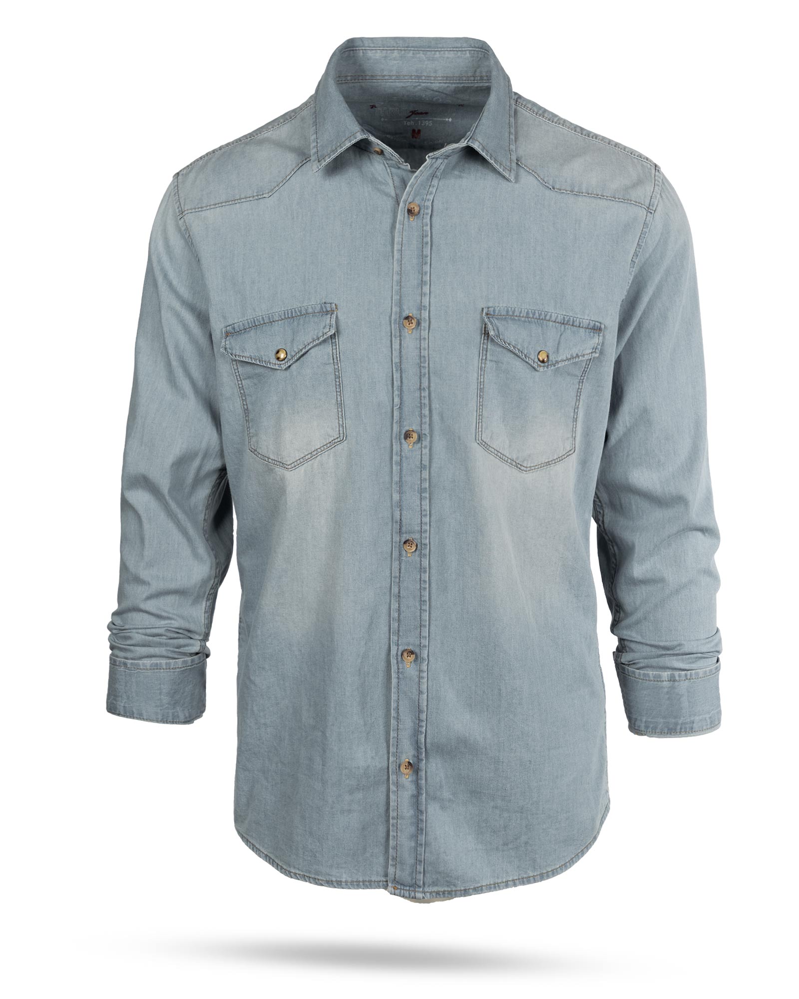 پیراهن جین مردانه VKJ348- آبی آسمانی (3)
