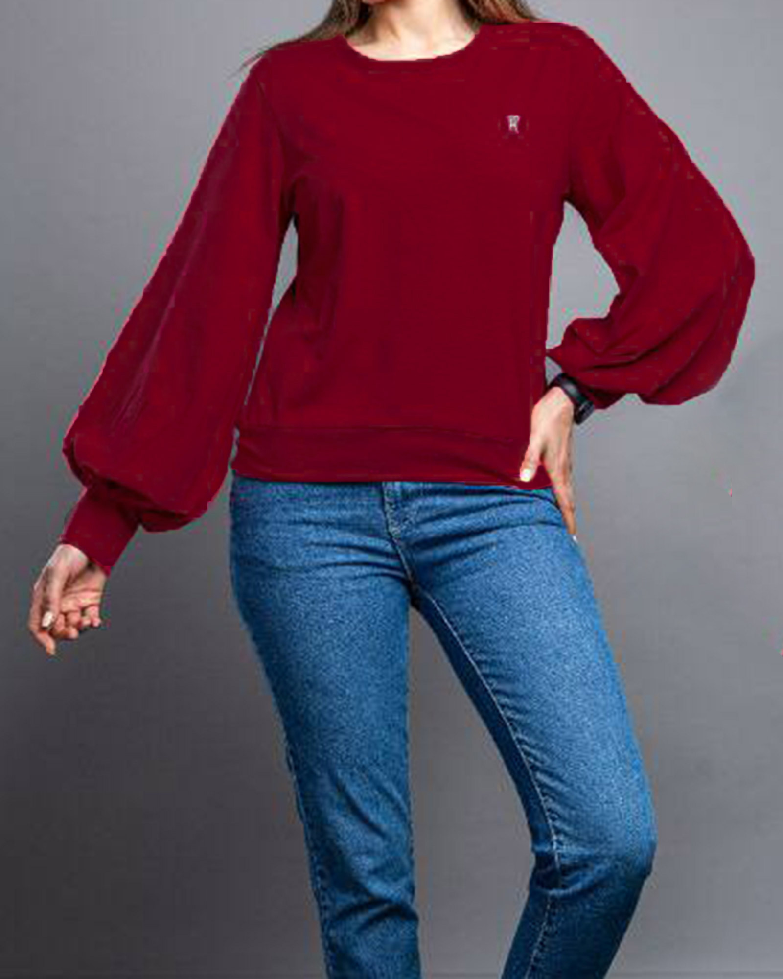 بلوز زنانه 1307- عنابی (3)