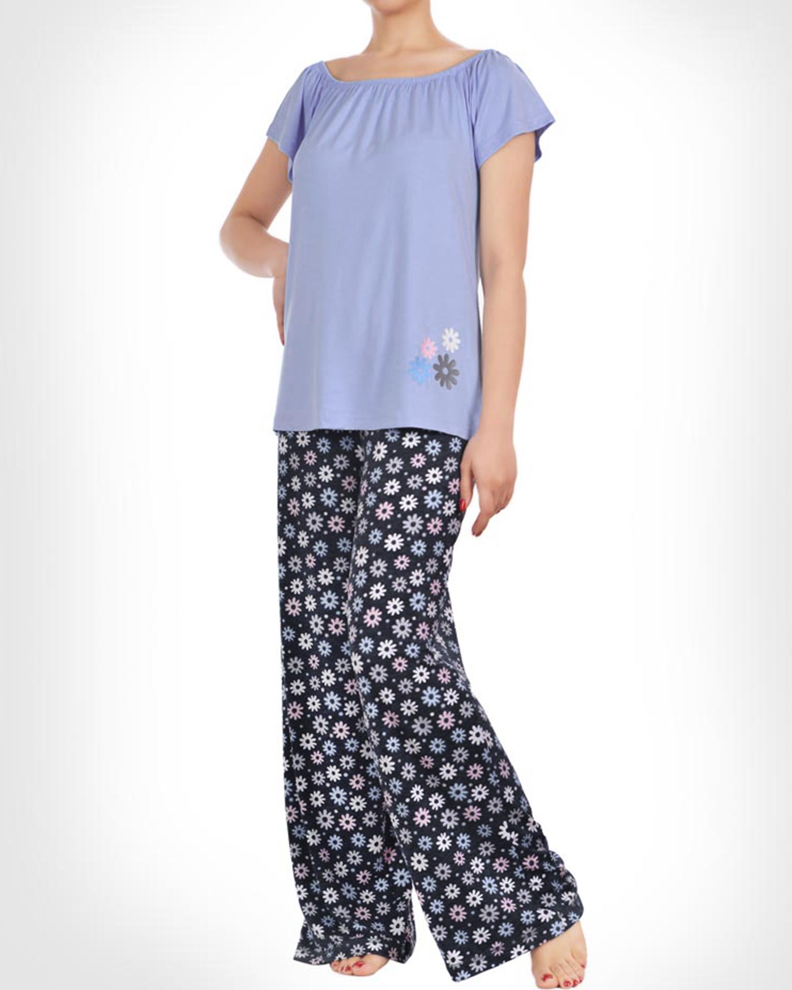 ست تاپ شلوار زنانه 0666- آبی روشن (1)