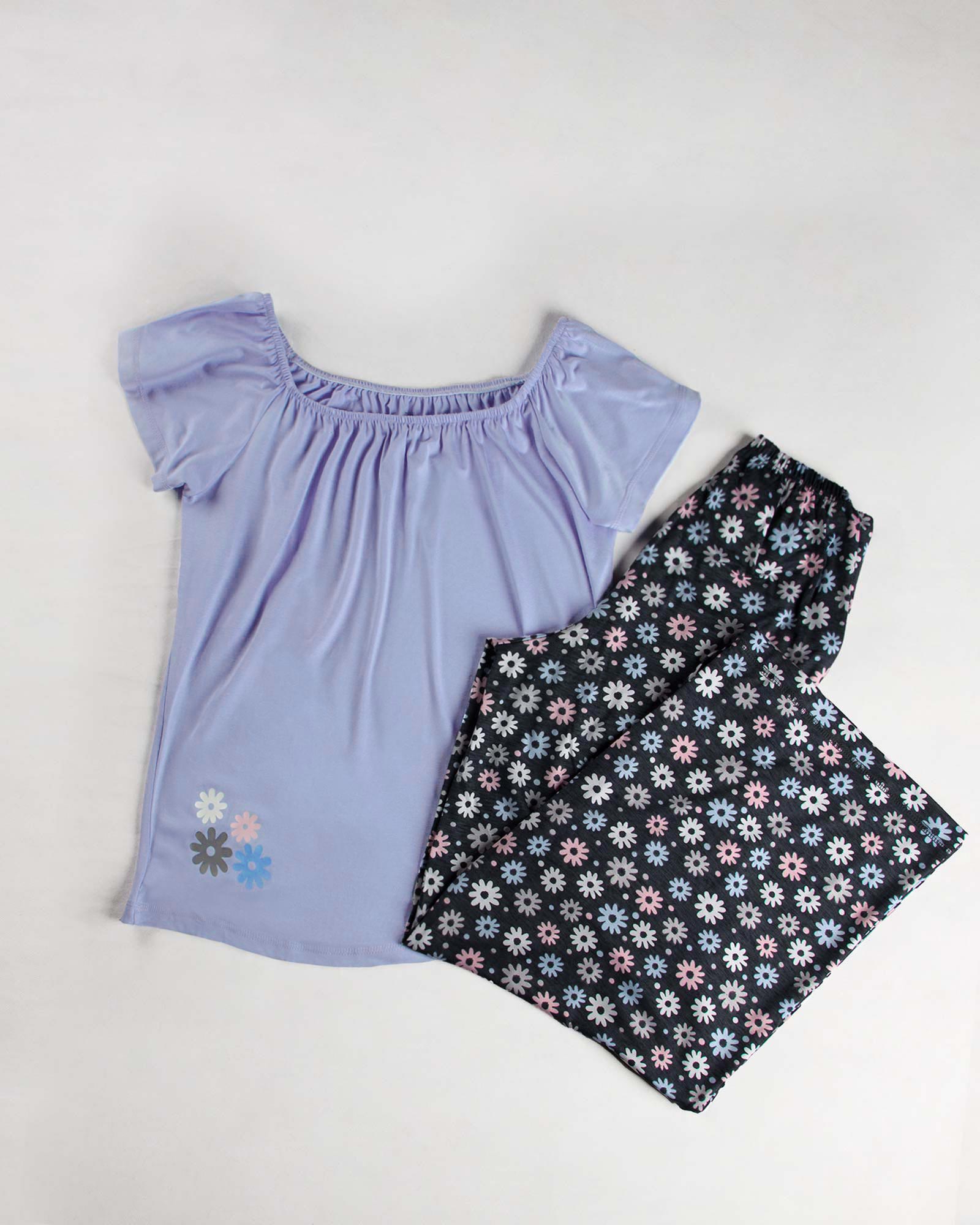 ست تاپ شلوار زنانه 0666- آبی روشن (3)