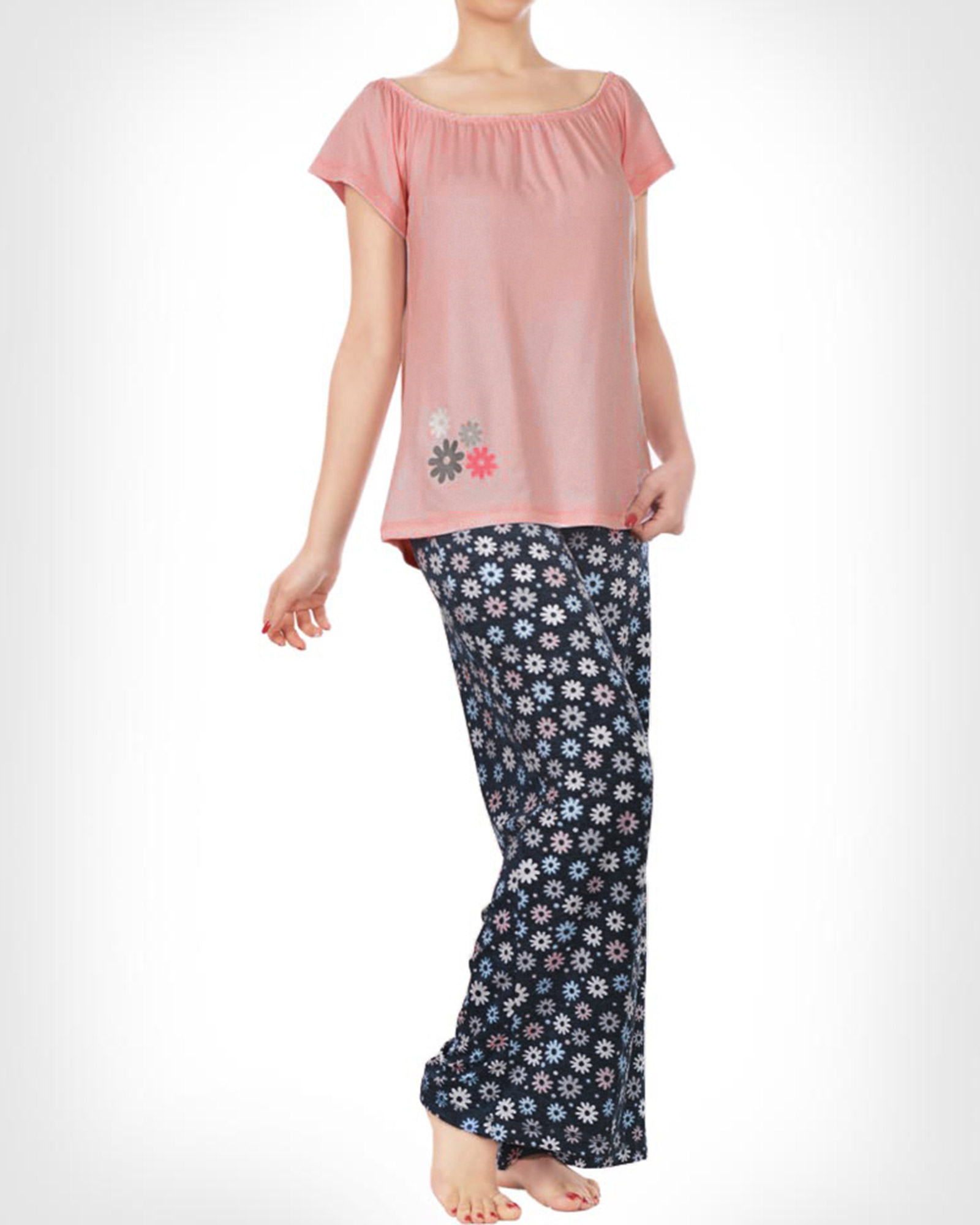 ست تاپ شلوار زنانه 0666- صورتی (1)