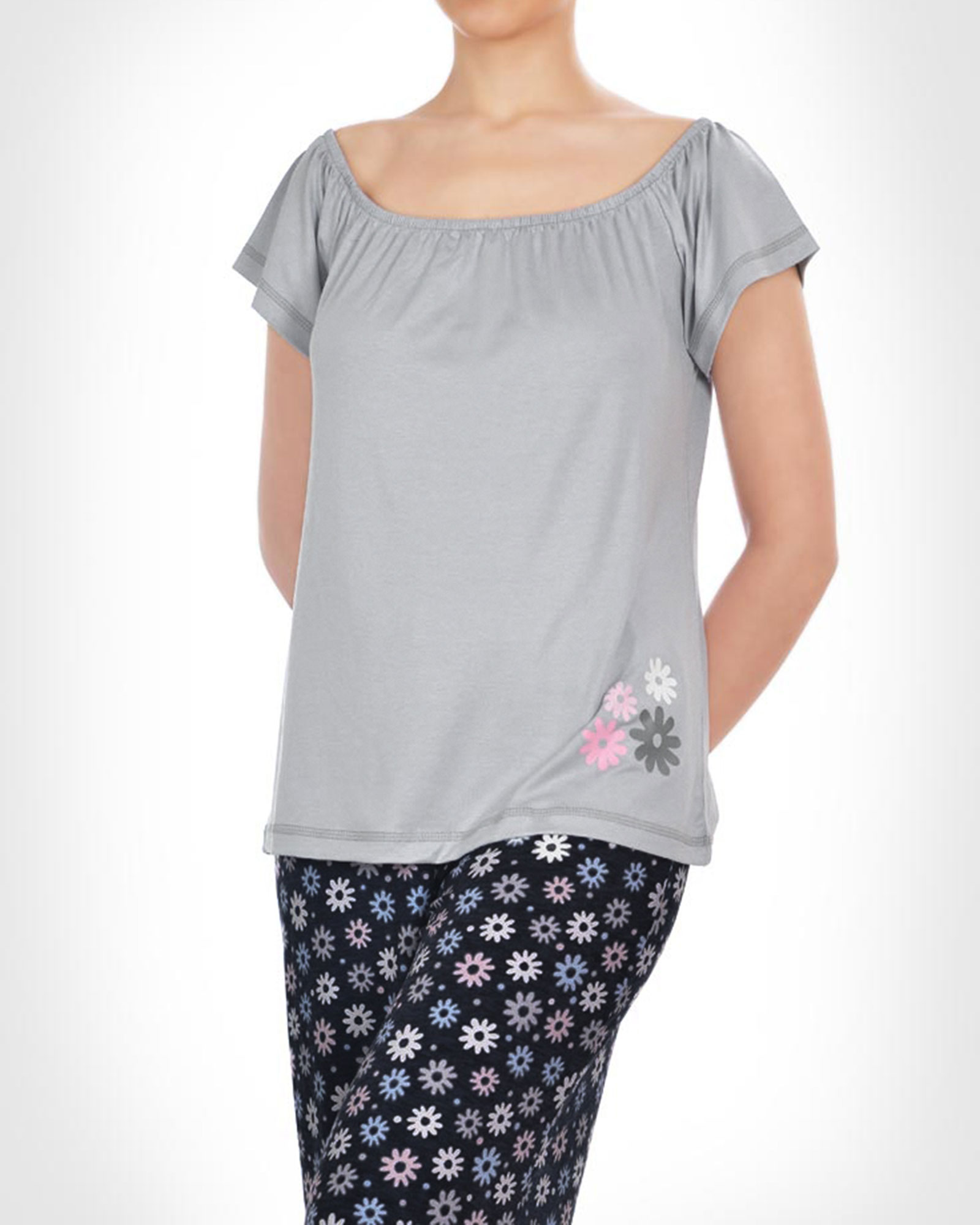 ست تاپ شلوار زنانه 0666- طوسی کمرنگ (1)