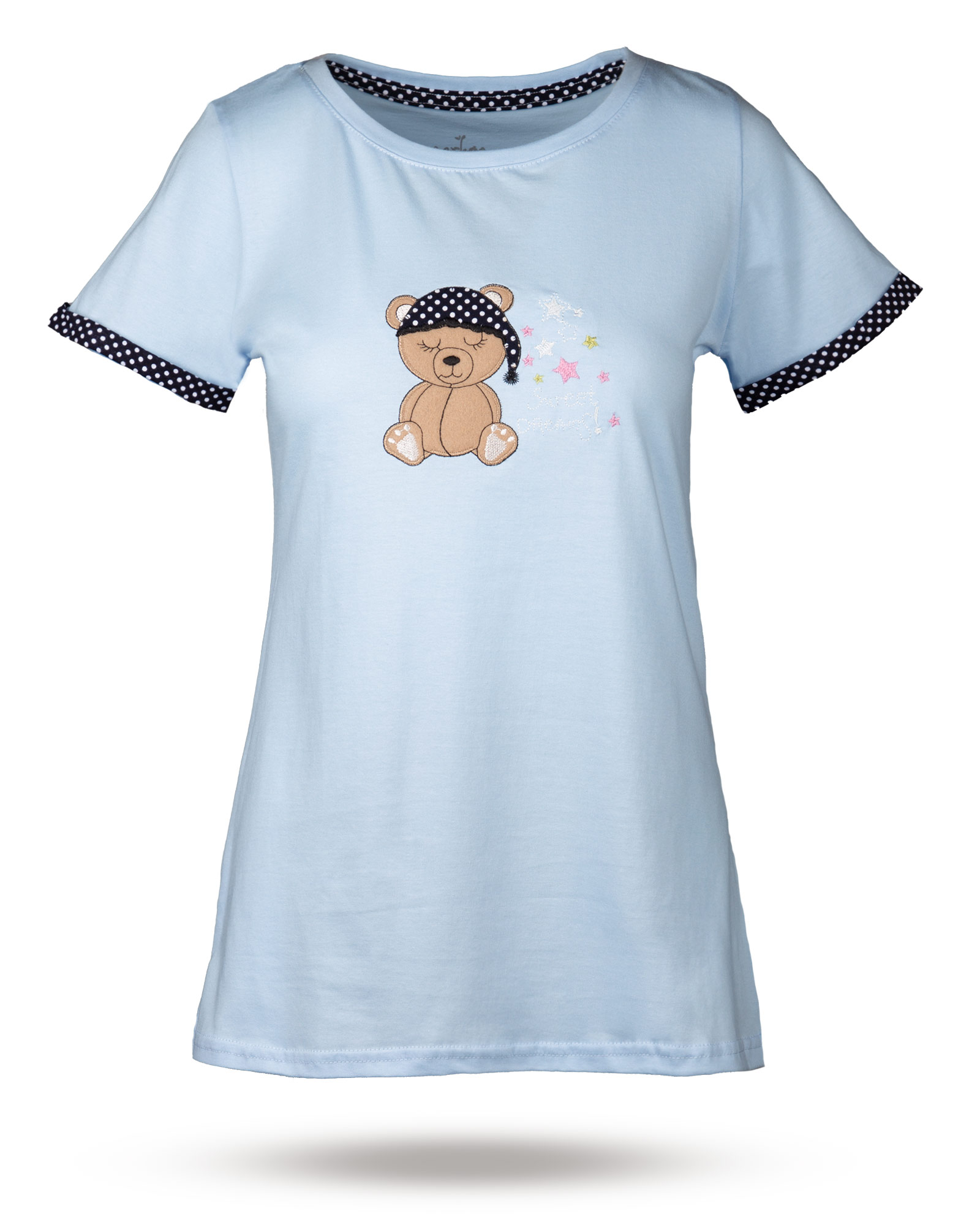 ست تیشرت و شلوار زنانه 0732- آبی (1)