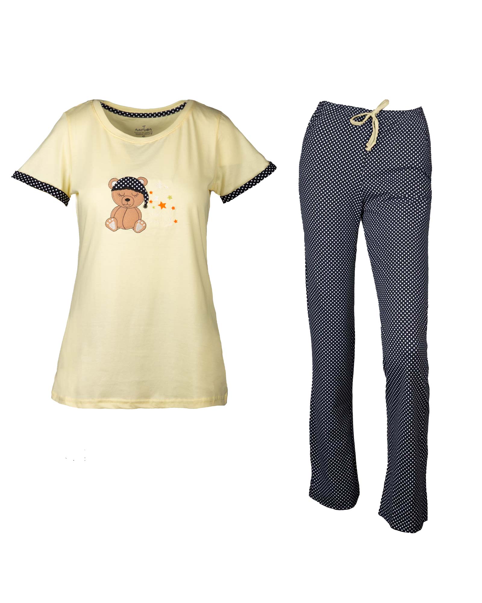 ست تیشرت و شلوار زنانه 0732- لیمویی (6)