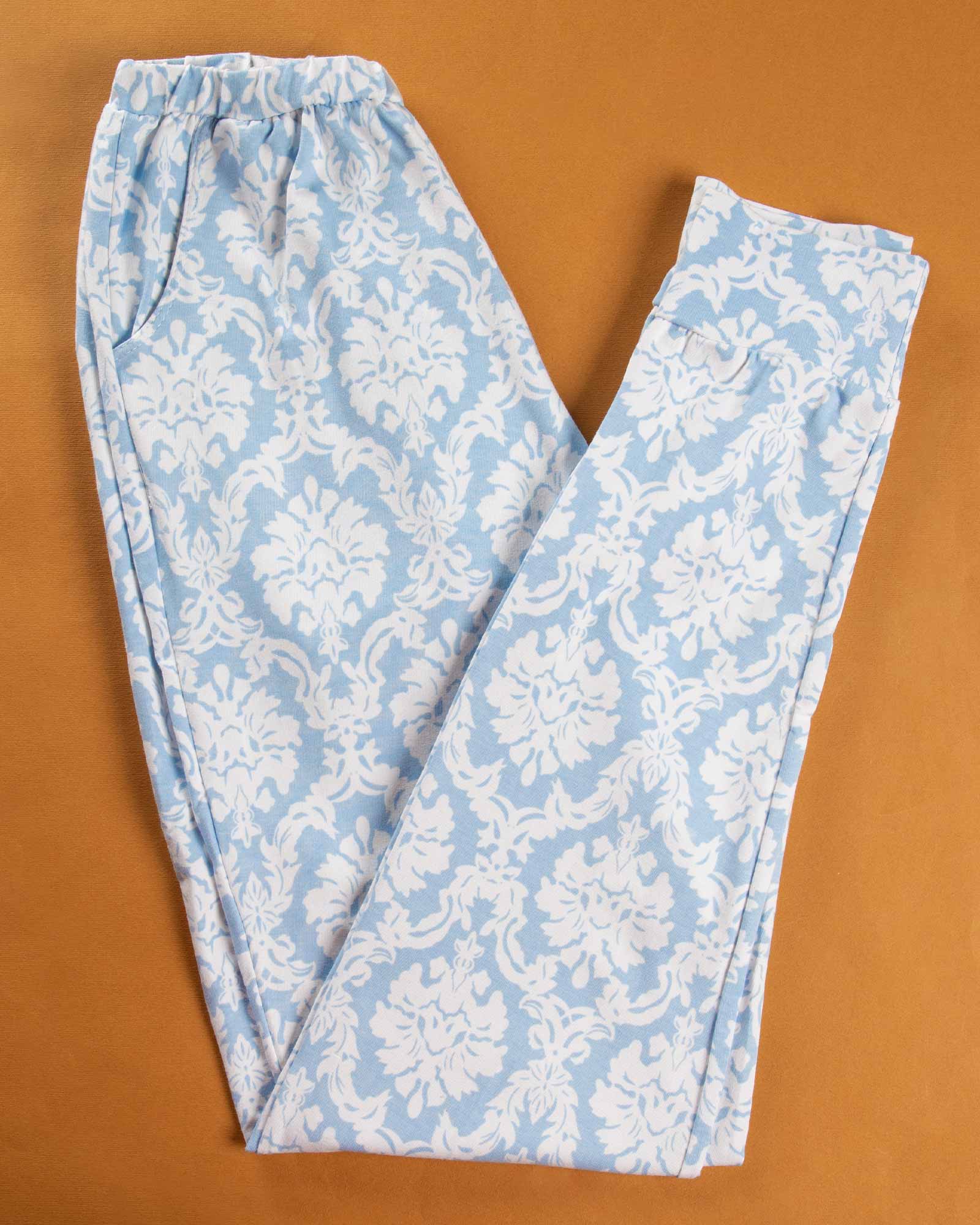 شلوار راحتی زنانه 0738- آبی آسمانی (3)