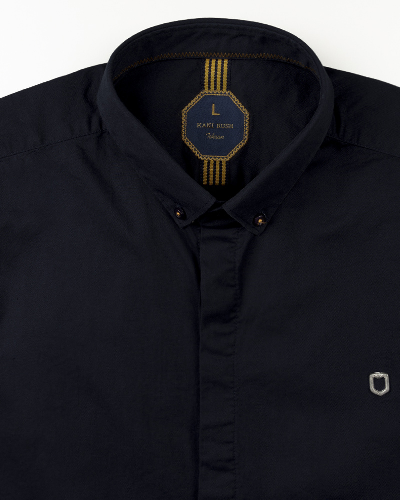 پیراهن آستین کوتاه مردانه 4004- سرمه ای تیره (3)