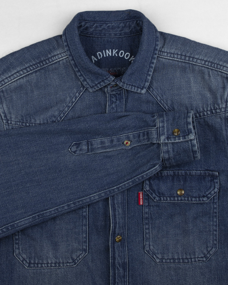 پیراهن جینVKJ378- آبی کاربنی (1)