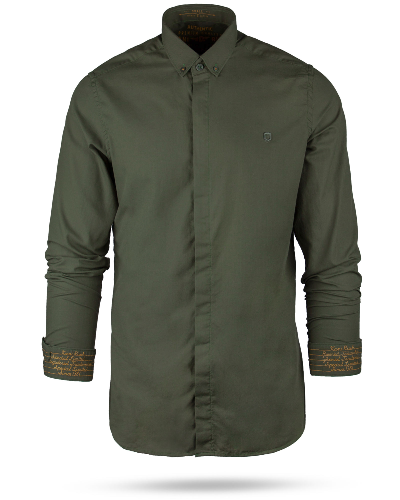 پیراهن مردانه 4401- زیتونی سیر (3)