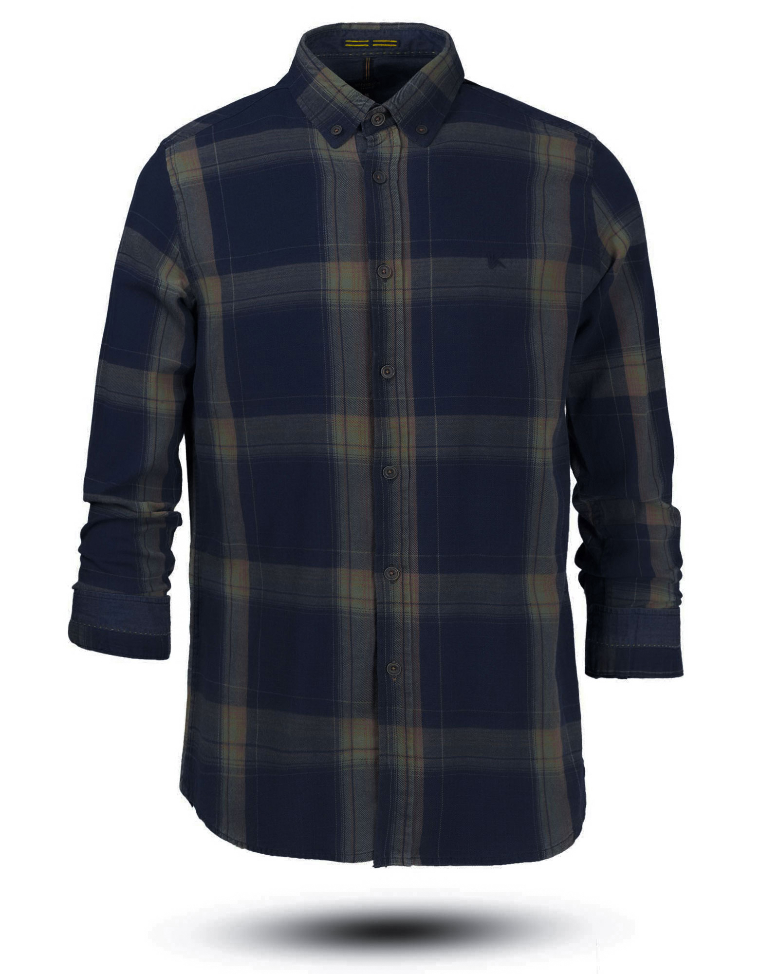 پیراهن نخی مردانه VK990- زیتونی (2)